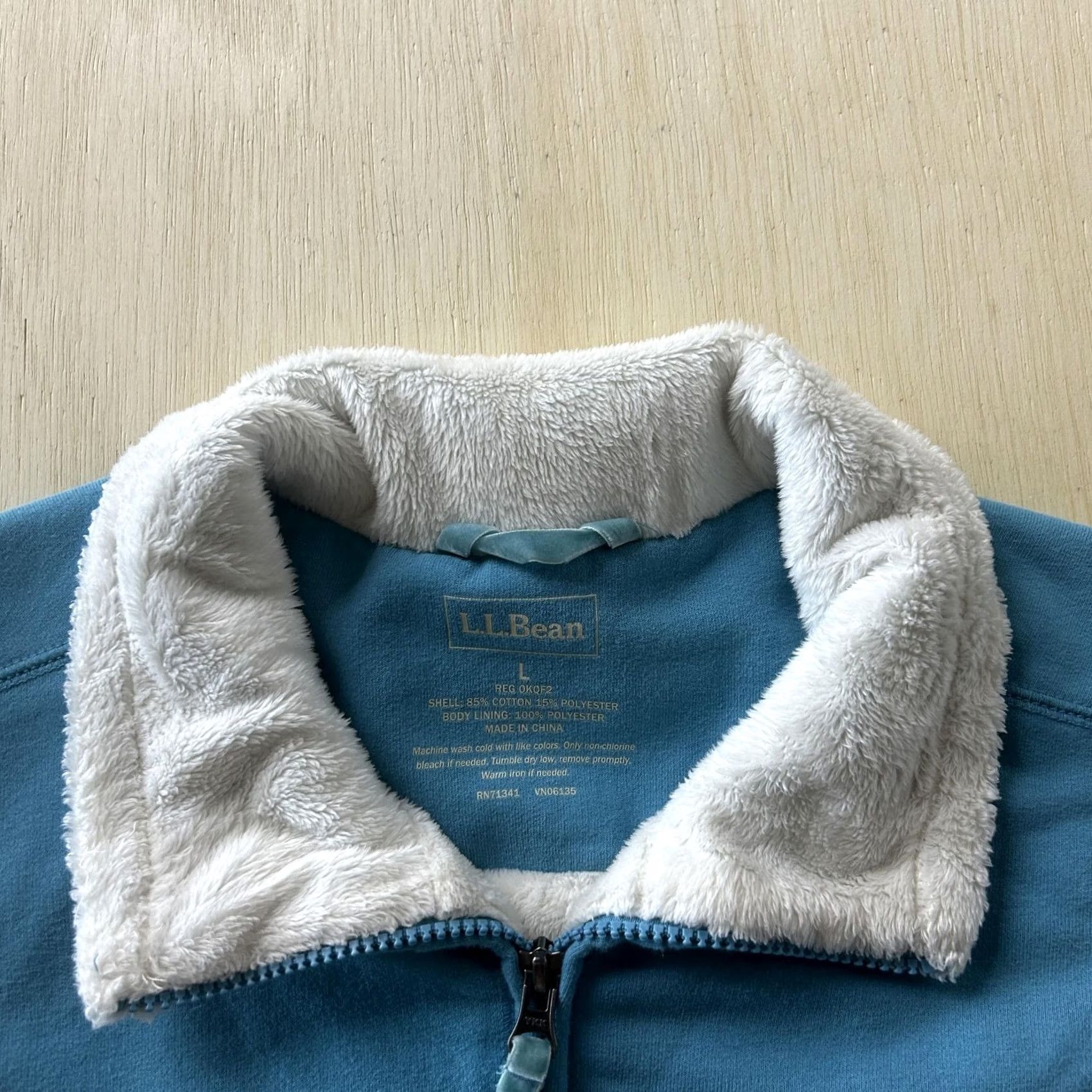 Vintage L.L. Bean Vest Womens Large Blue Fleece Full Zip Sherpa Collar Pockets Warm Size L / US 10 / IT 46 - 3 Thumbnail