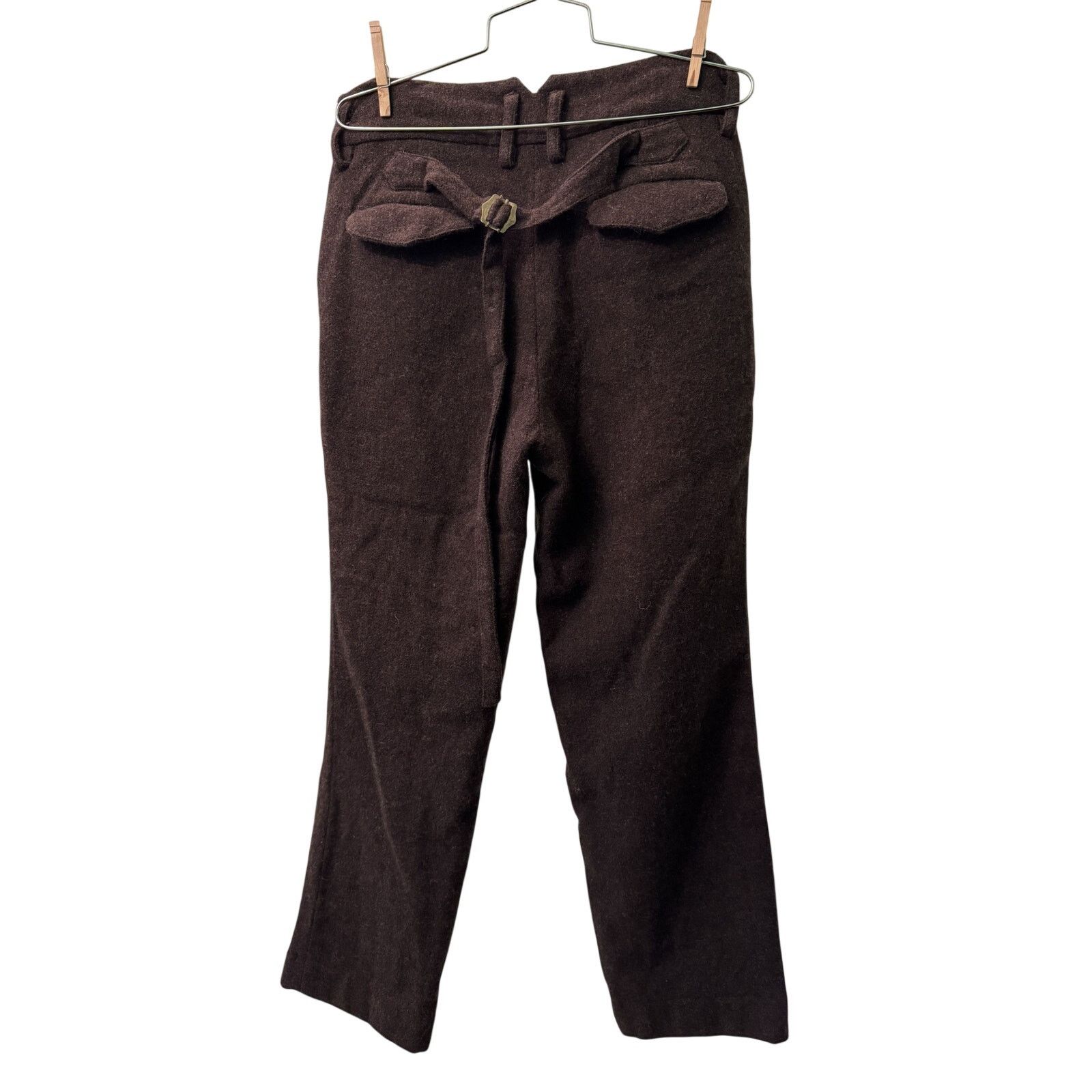 Youths In Balaclava Brown Brushed Wool Trousers Size US 34 / EU 50 - 2 Thumbnail