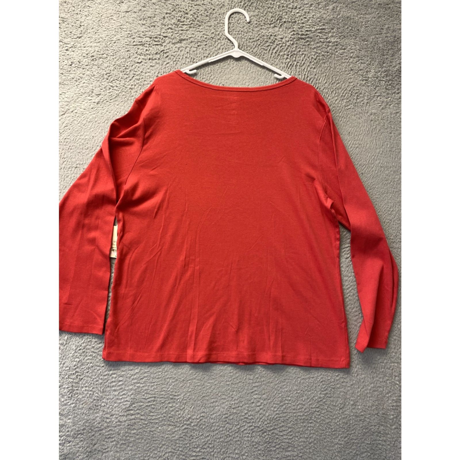 Vintage St Johns Bay Tee Shirt Crewneck Long Sleeve 2XL Women Red, Basic, Casual, 100% Cotton Size XXL / US 16-18 / IT 52-54 - 8 Thumbnail