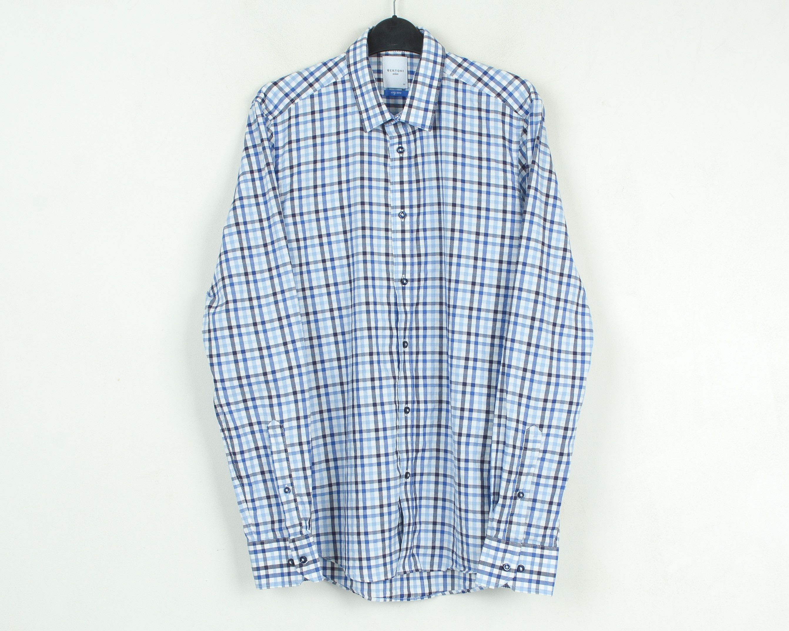 Other BERTONI 40 Button Up Shirt Long Sleeve Button Check Plaid Size US M / EU 48-50 / 2 - 1 Thumbnail