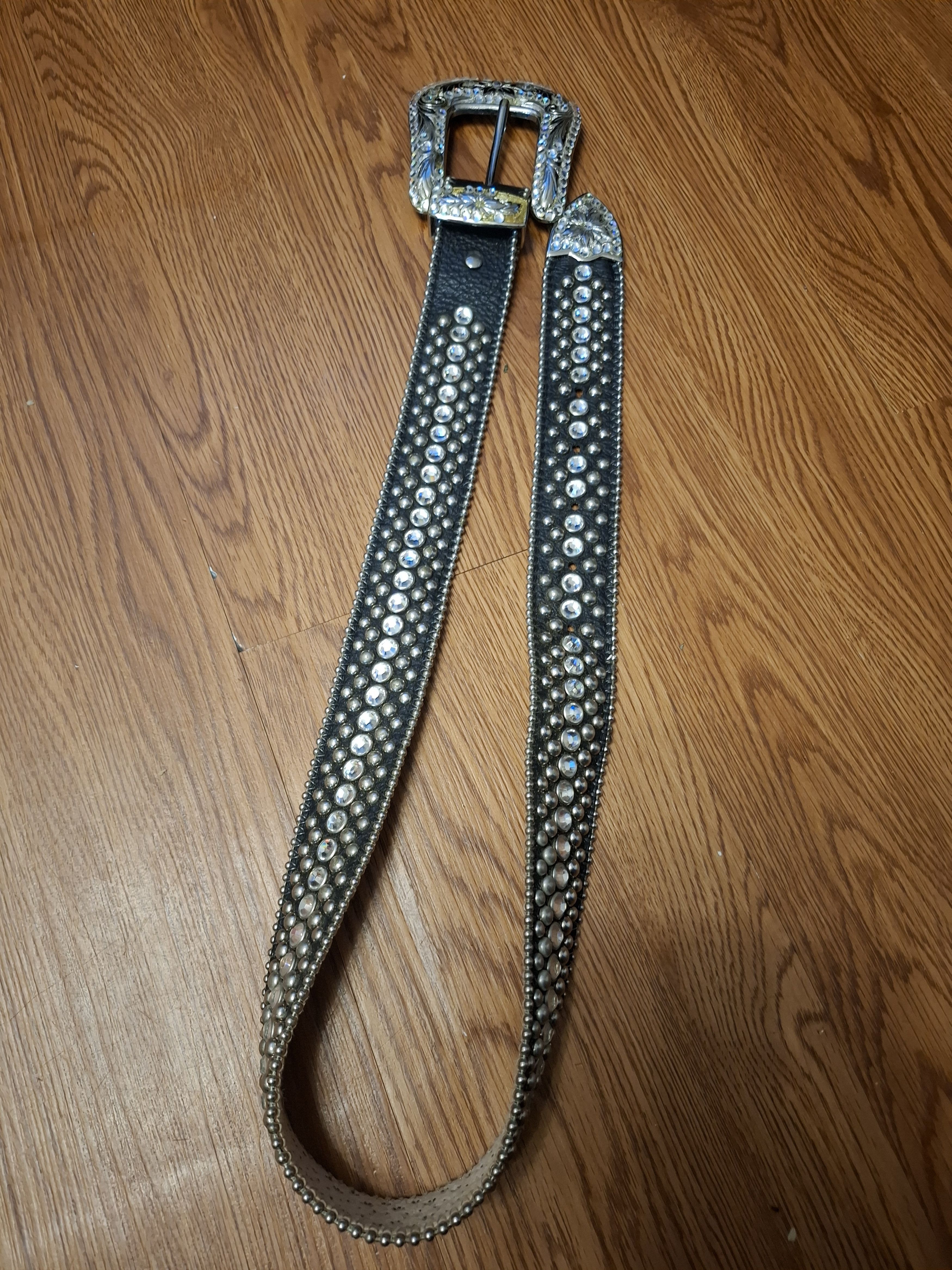 B.B. Simon B.b. Simon Stud Rhinestone Belt Size 28 - 5 Thumbnail