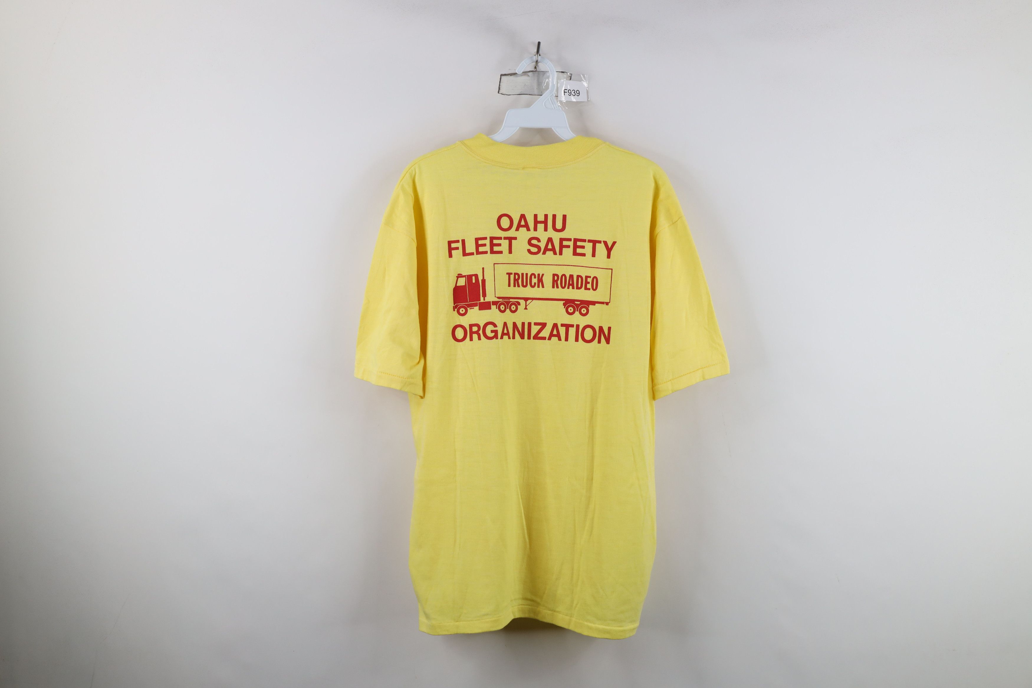 Vintage Vintage 70s Safety Truck Rodeo Trucker T-Shirt Yellow USA Size US XL / EU 56 / 4 - 1 Thumbnail