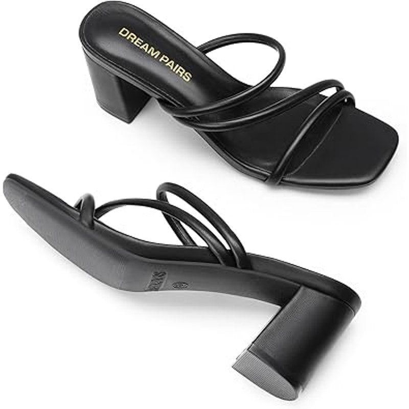 Other New Dream Pairs Women's Black Faux Leather Block Heels 9 Size US 9 / IT 39 - 3 Thumbnail