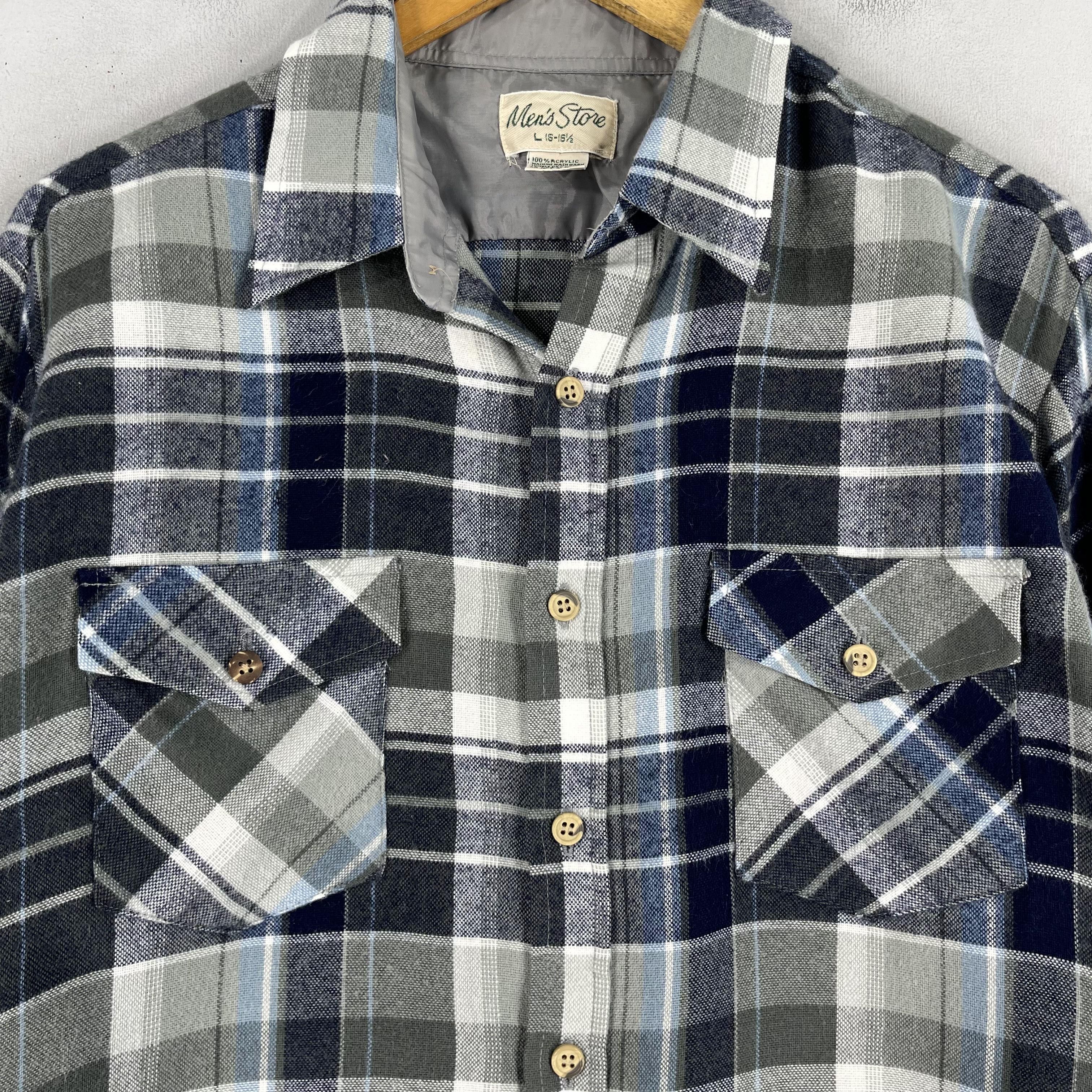 Flannel × Japanese Brand Vintage Plaid Checkered Blue/Gray Flannel Button Up Shirt Size US L / EU 52-54 / 3 - 2 Thumbnail
