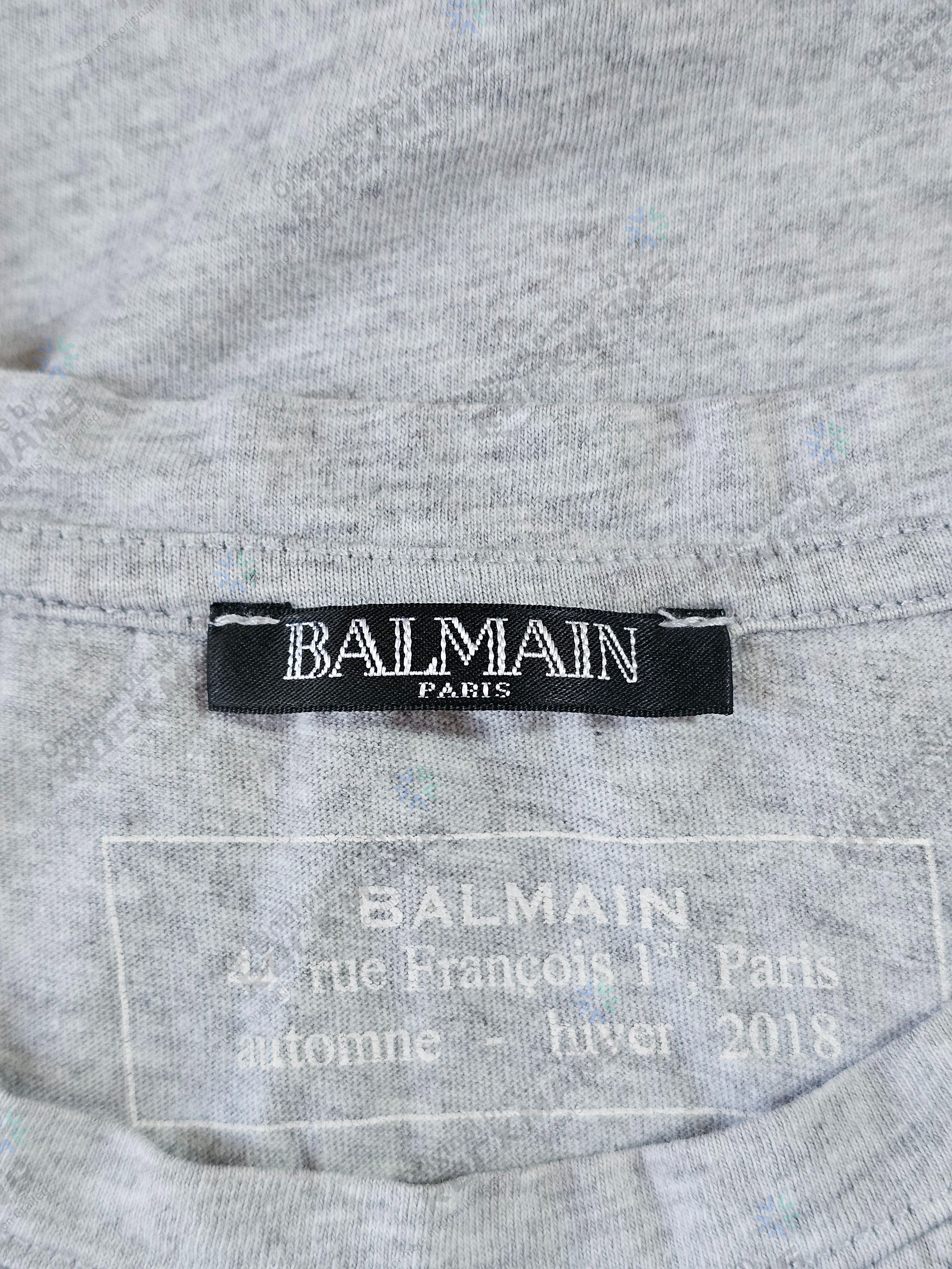 Balmain Balmain Men's Grey T-Shirt Size M Size US M / EU 48-50 / 2 - 4 Thumbnail