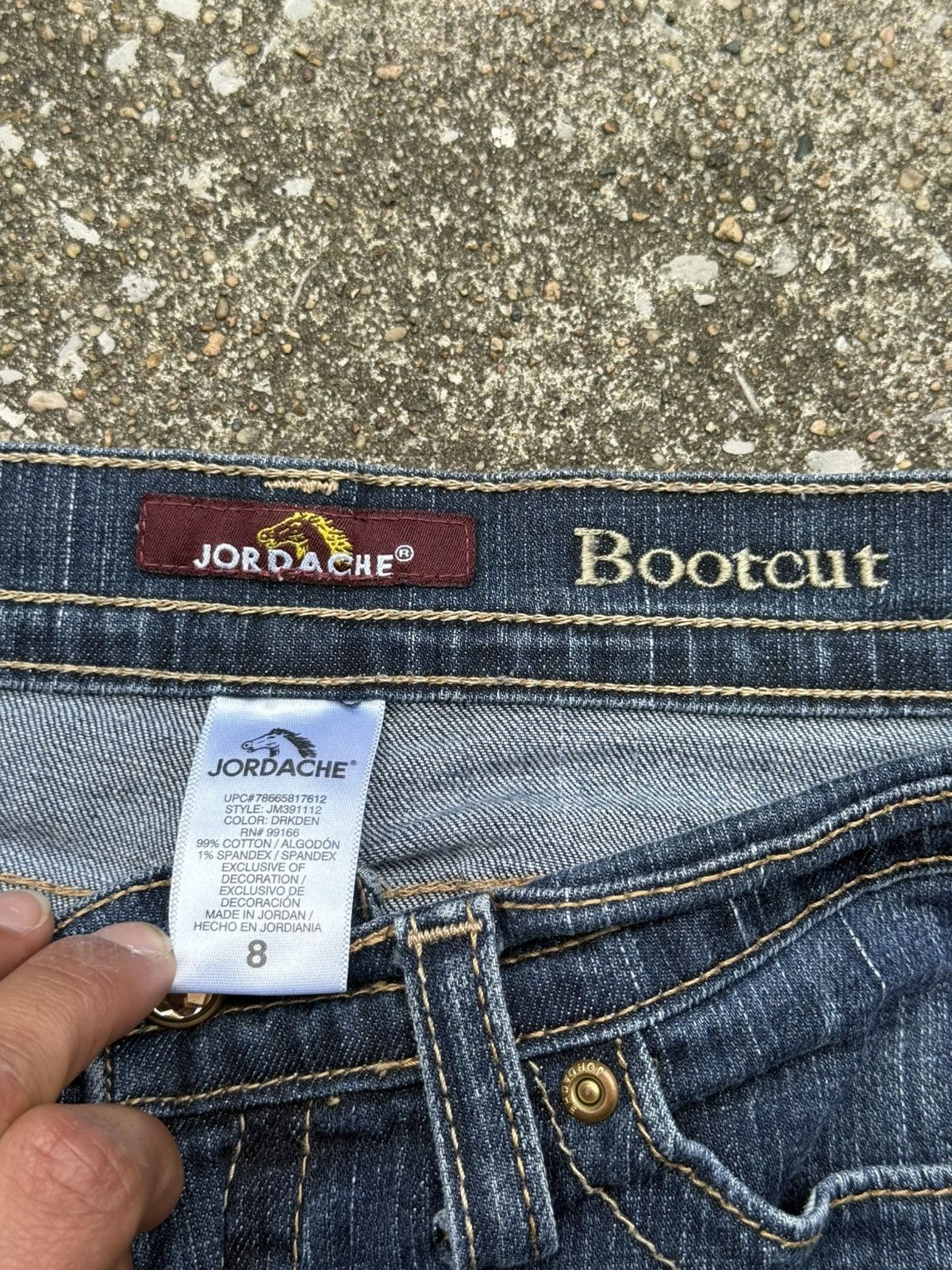Jordache Vtg Jordache Bootcut Faded Dark Blue Jeans Y2K Size 30" / US 8 / IT 44 - 3 Thumbnail