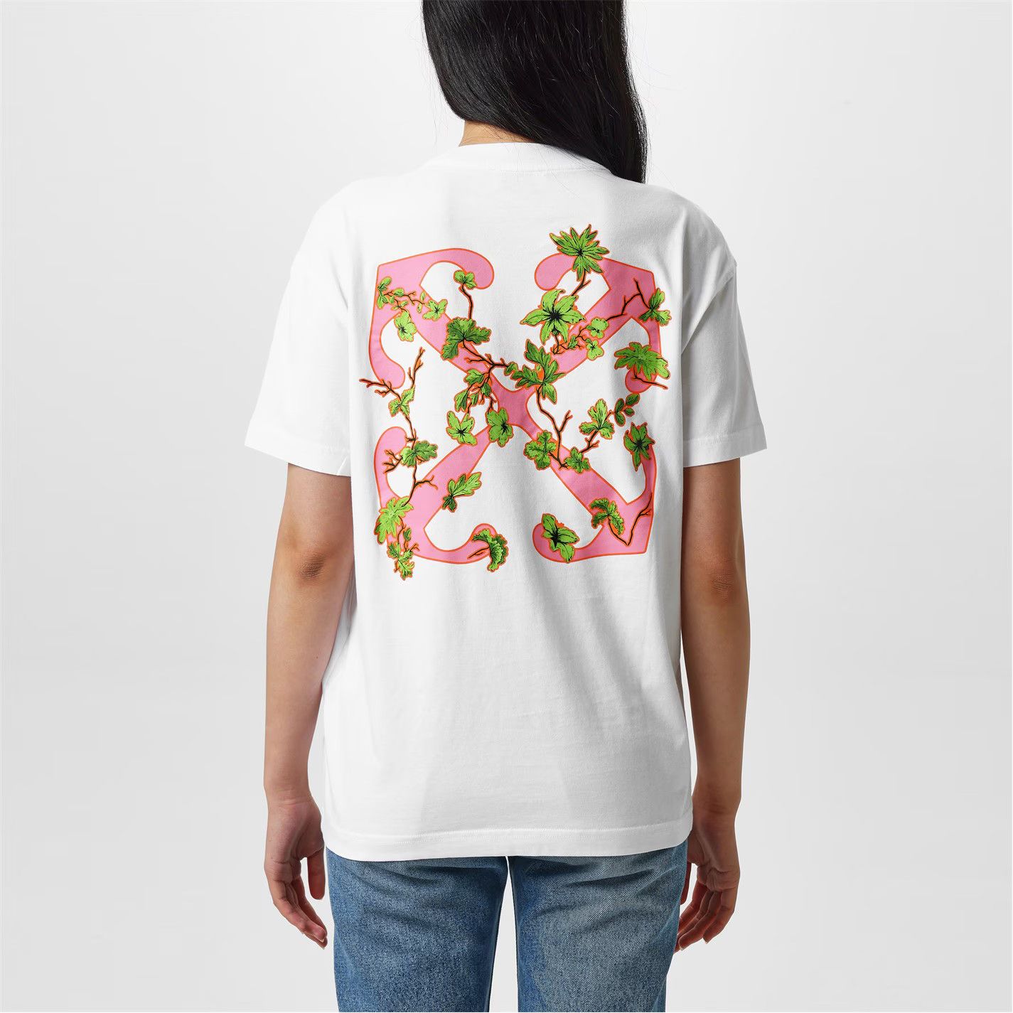 Off-White o1g2r1mq1224 Flower T Shirt in White Size XL / US 12-14 / IT 48-50 - 5 Thumbnail