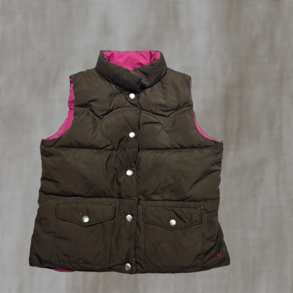 American Eagle Outfitters American Eagle Outfitters Vest Womens Medium Brown Full Zip Mock Neck Pockets Casual Softshell Size M / US 6-8 / IT 42-44 - 1 Thumbnail