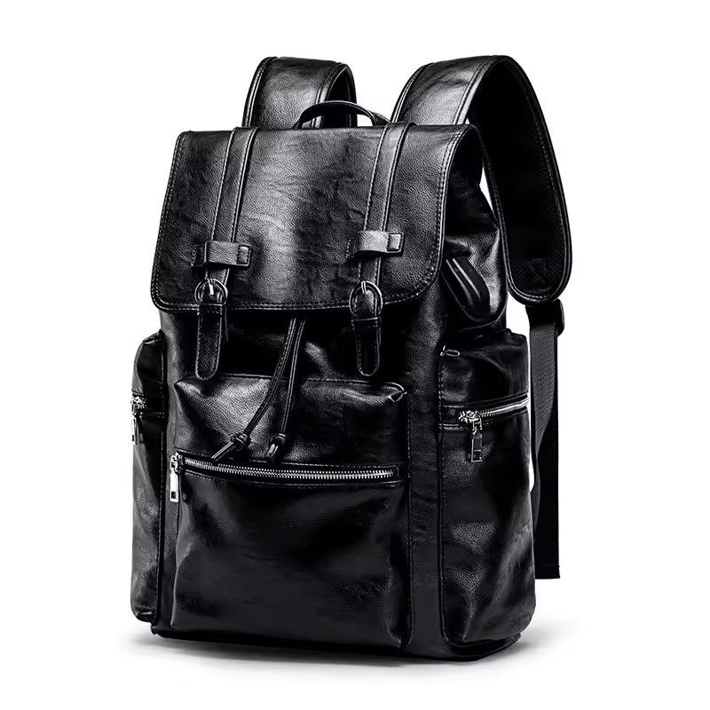 Capacity Streetwear PU Leather Backpack Bag