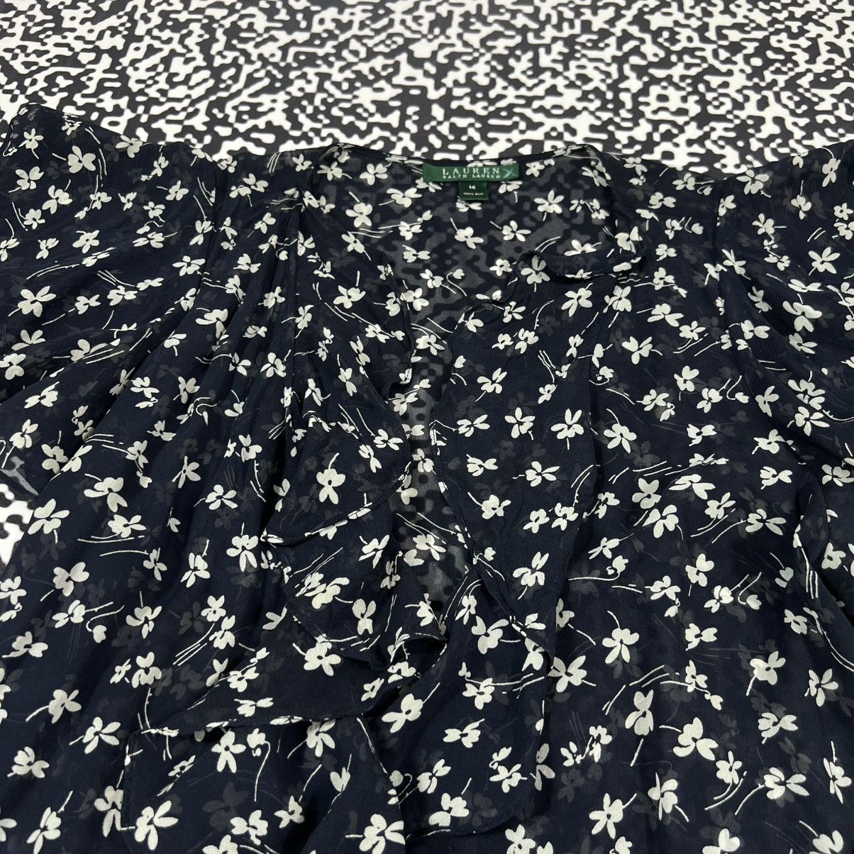 Lauren Ralph Lauren Vintage Y2K Lauren Ralph Lauren Silk Floral Flared Dress Size XL / US 12-14 / IT 48-50 - 13 Thumbnail