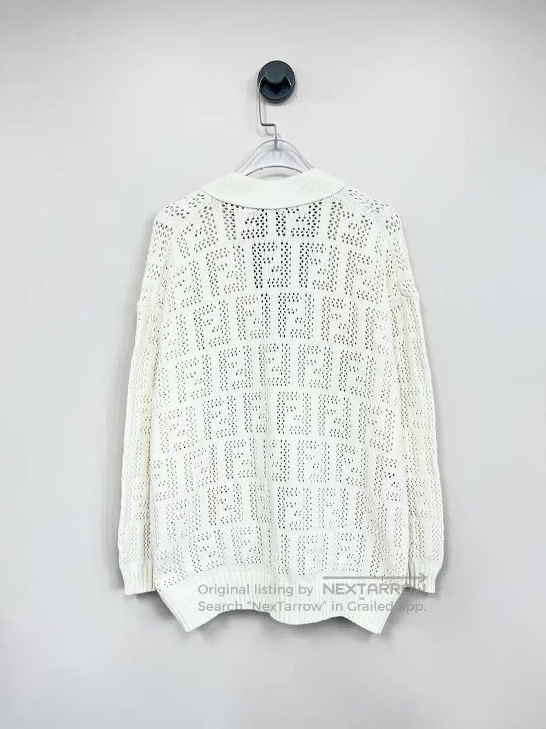 Fendi Fendi Cream White All-Over FF Cardigan Sweater Size XS / US 0-2 / IT 36-38 - 2 Thumbnail