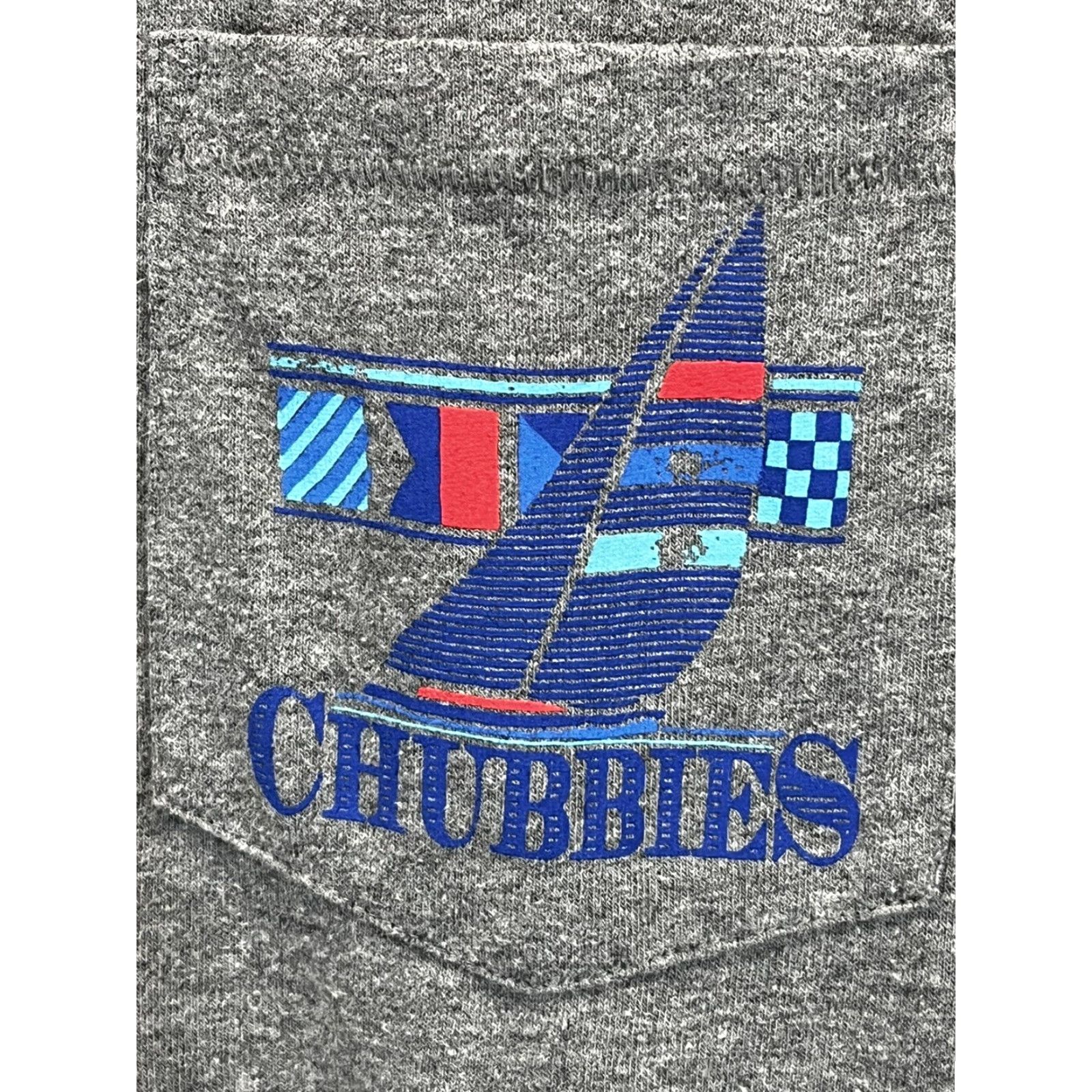 Chubbies Chubbies Long Sleeve Tshirt Mens L Grey Single Pocket Sailing Nautical Graphic Print T-Shirt Crew Neck Cotton Blend Beach Outdoor Men Size US L / EU 52-54 / 3 - 3 Thumbnail
