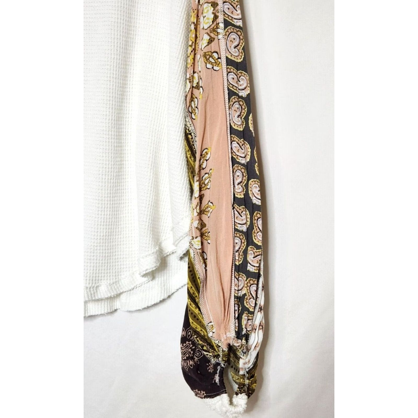 Free People Free People Womens XS Blossom Thermal Top Waffle Knit Shirt White Oversized Size XS / US 0-2 / IT 36-38 - 5 Thumbnail