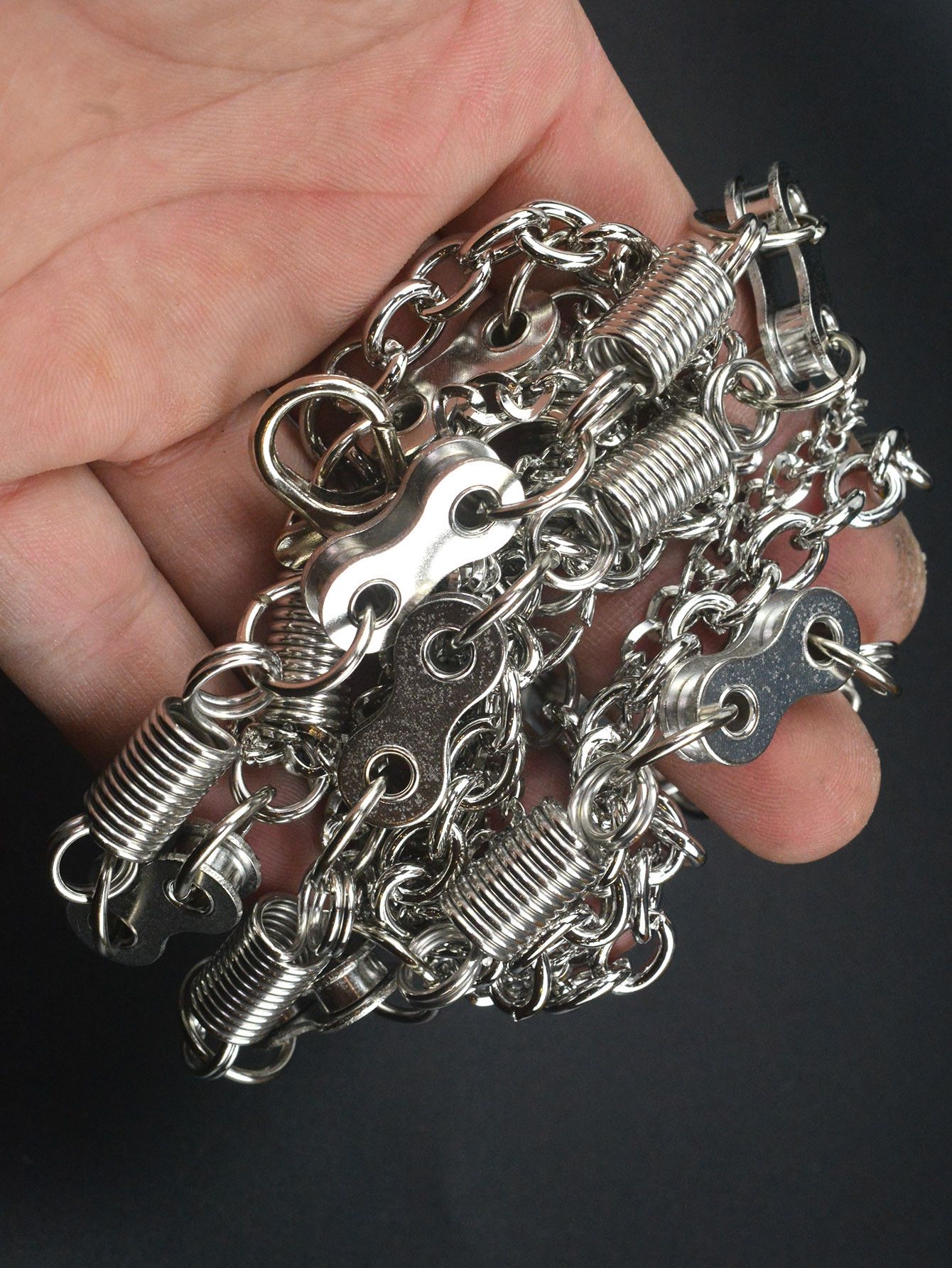 Japanese Brand × Jewelry Triple-Layer Spring Link Biker Pants Chain Hip Pop Style Size ONE SIZE - 3 Thumbnail