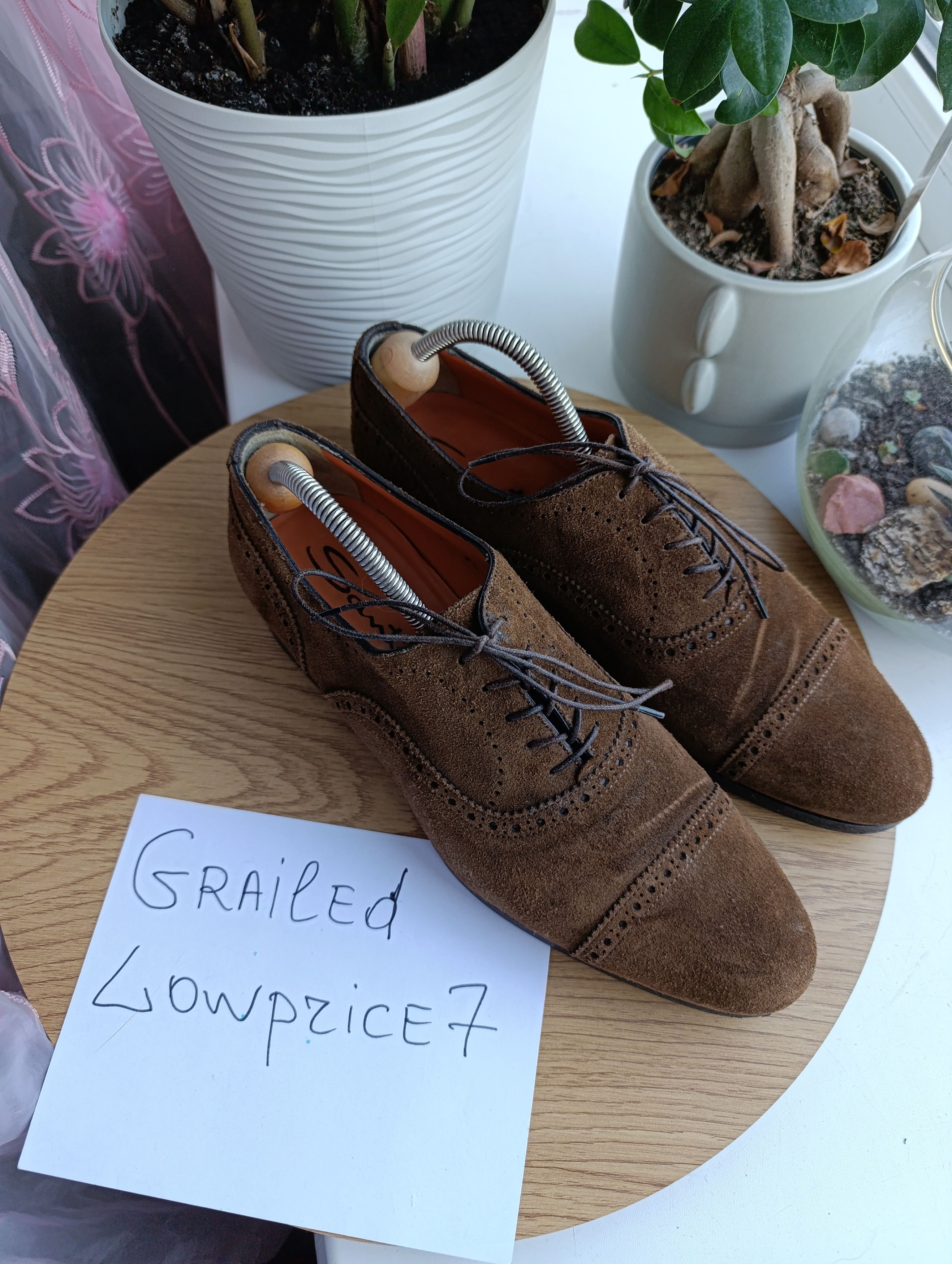 Designer × Santoni SANTONI MENS SUIDE OXFORD Size US 8.5 / EU 41-42 - 5 Thumbnail