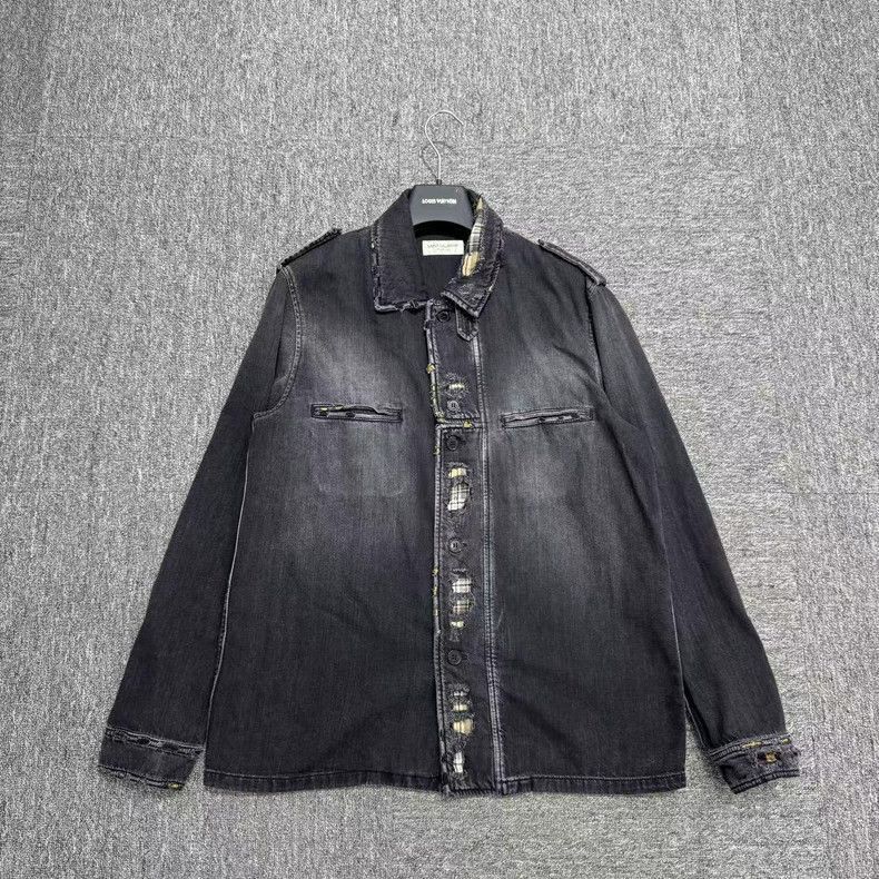 Saint Laurent Paris Saint Laurent Paris Distressed Denim Jacket with Vintage W Size US M / EU 48-50 / 2 - 2 Thumbnail