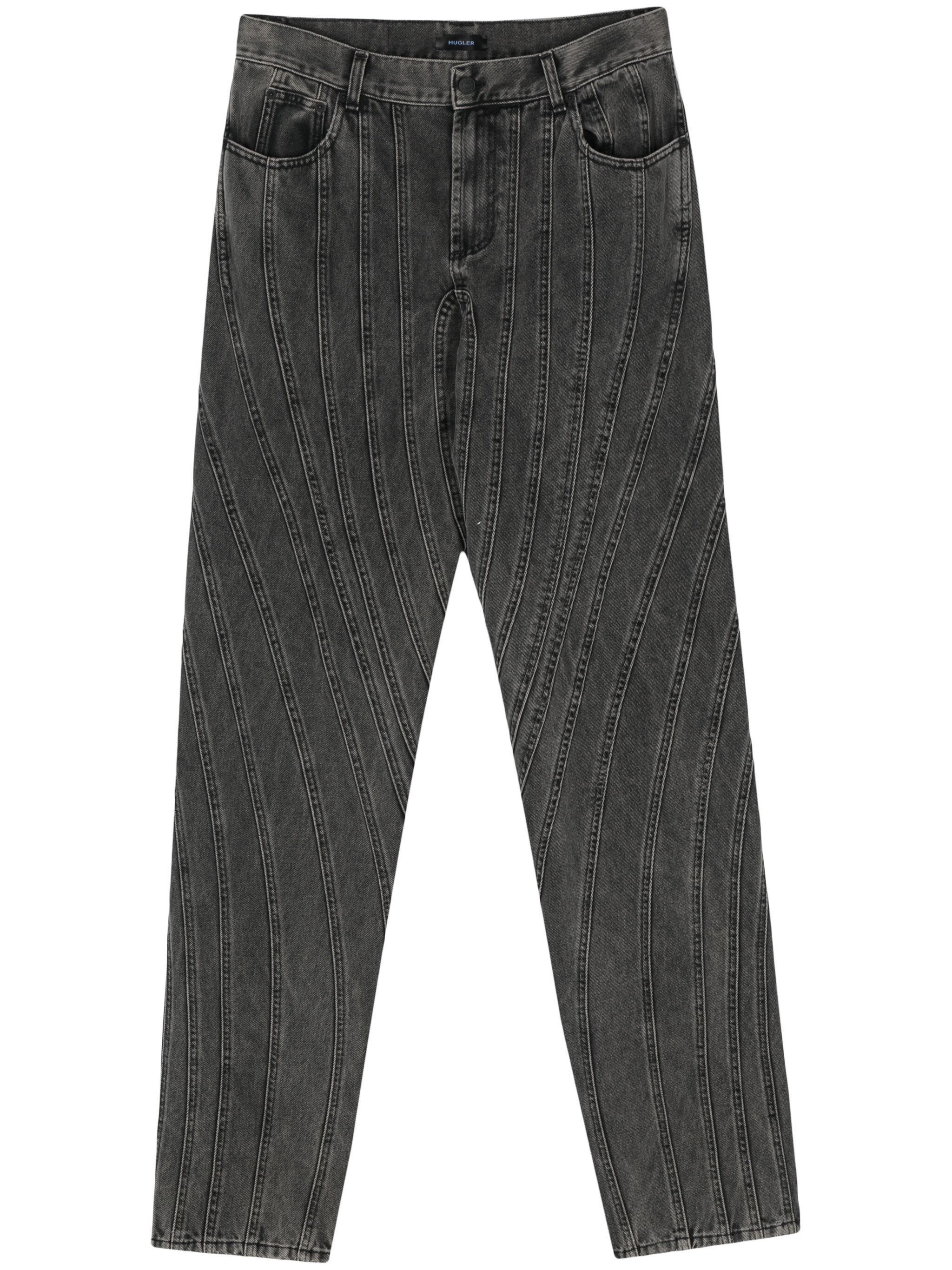 Mugler o1s22i1n1124 Spiral Baggy Pant in Black Size US 31 - 1 Thumbnail