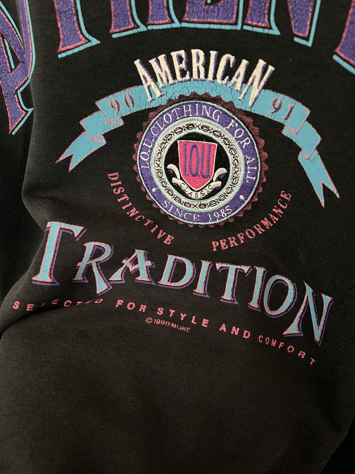 Vintage 1990 IOU Clothing Authentic Tradition Collegiate Crewneck Size US XL / EU 56 / 4 - 4 Thumbnail