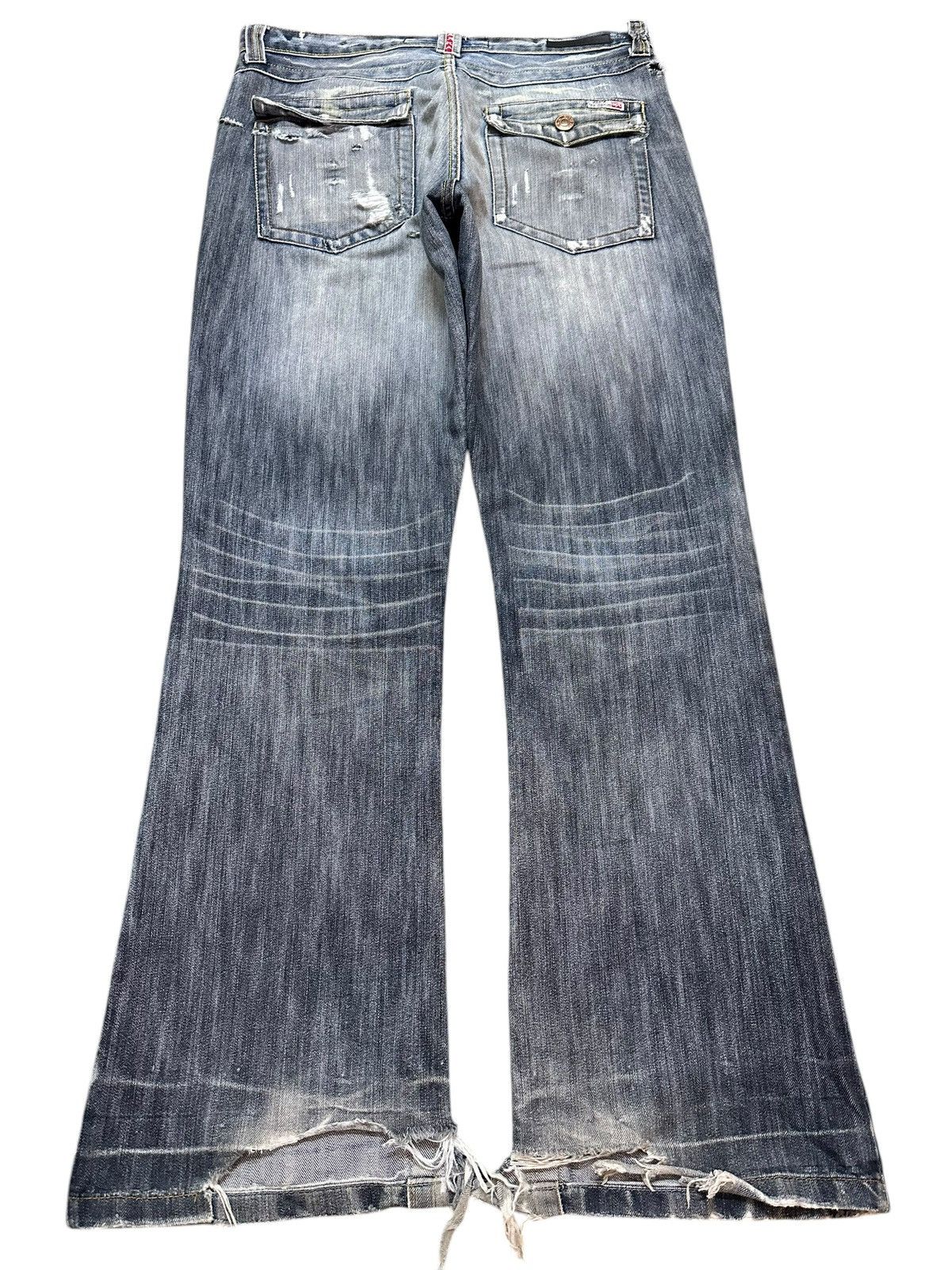 Hysteric Glamour Vintage Japanese Brand Faded Wash Distressed Wide Leg Jeans Size US 34 / EU 50 - 2 Thumbnail