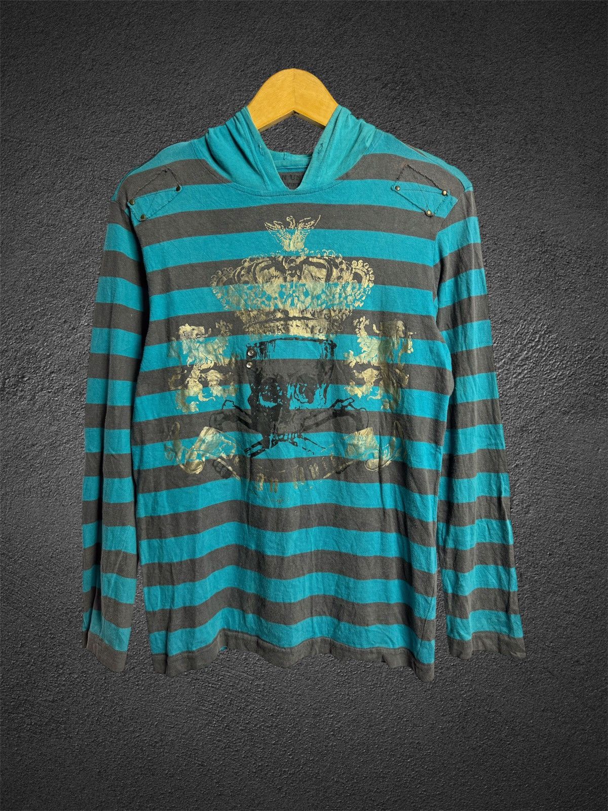Hysteric Glamour × If Six Was Nine × Japanese Brand Bones skull crown stripe long sleeve with hoodie Size US L / EU 52-54 / 3 - 1 Thumbnail