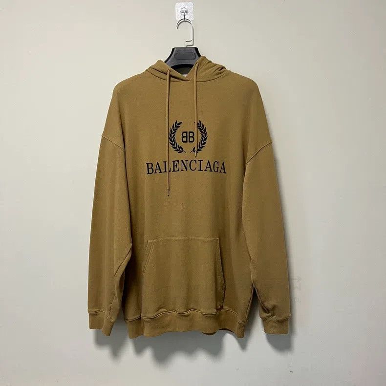 Balenciaga Balenciaga Khaki Wheat Pattern Hoodie Size US S / EU 44-46 / 1 - 1 Thumbnail