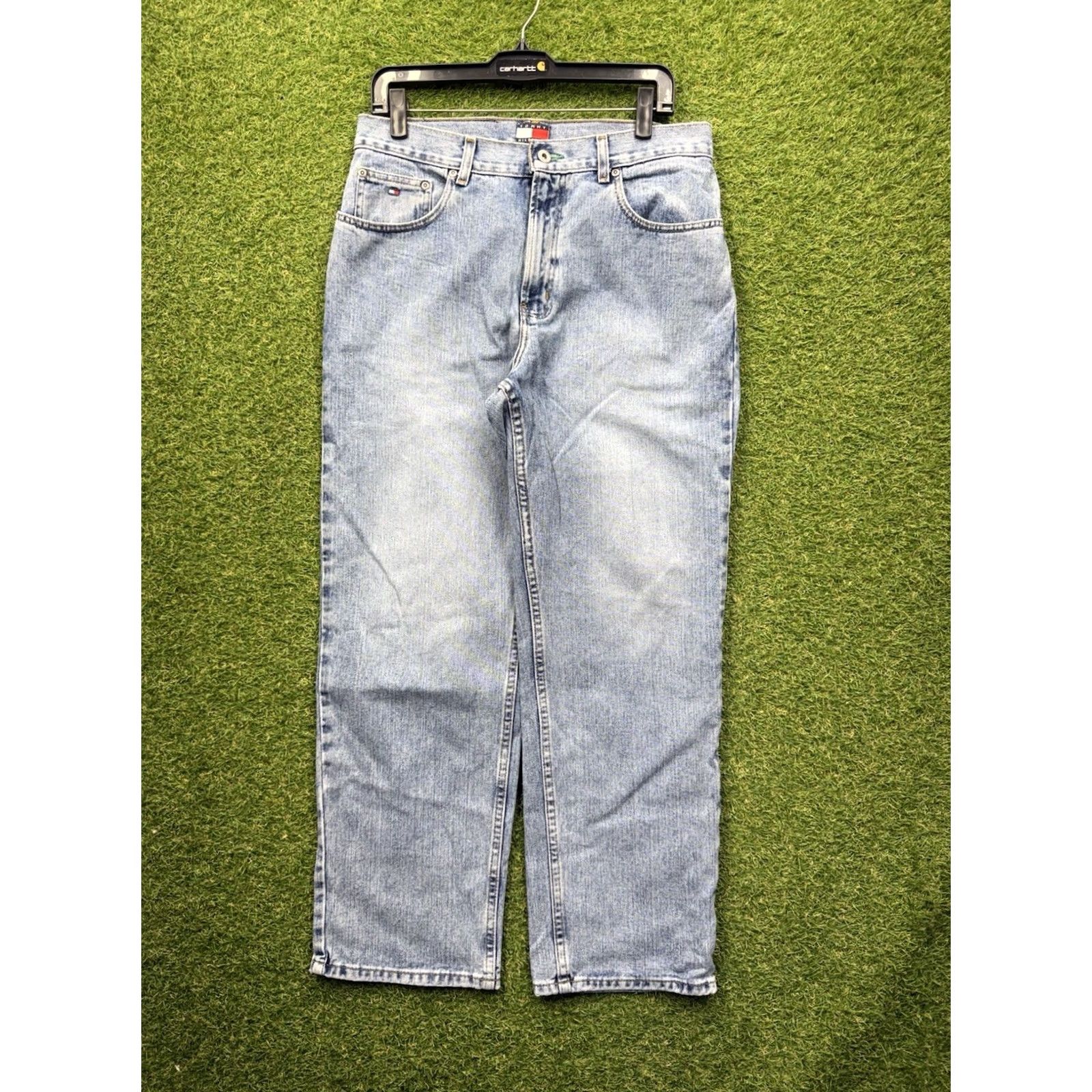 Tommy Hilfiger Tommy Hilfiger Jeans Mens 32x29 Light Wash Wide-Leg USA Vintage 90s Workwear Carpenter Jeans Mens Size US 32 / EU 48 - 2 Thumbnail
