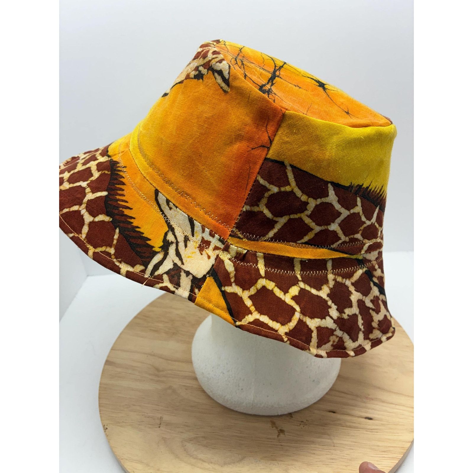 Other Gerald — Upcycled Waxed Cotton Giraffe Bucket Hat Size ONE SIZE - 3 Thumbnail