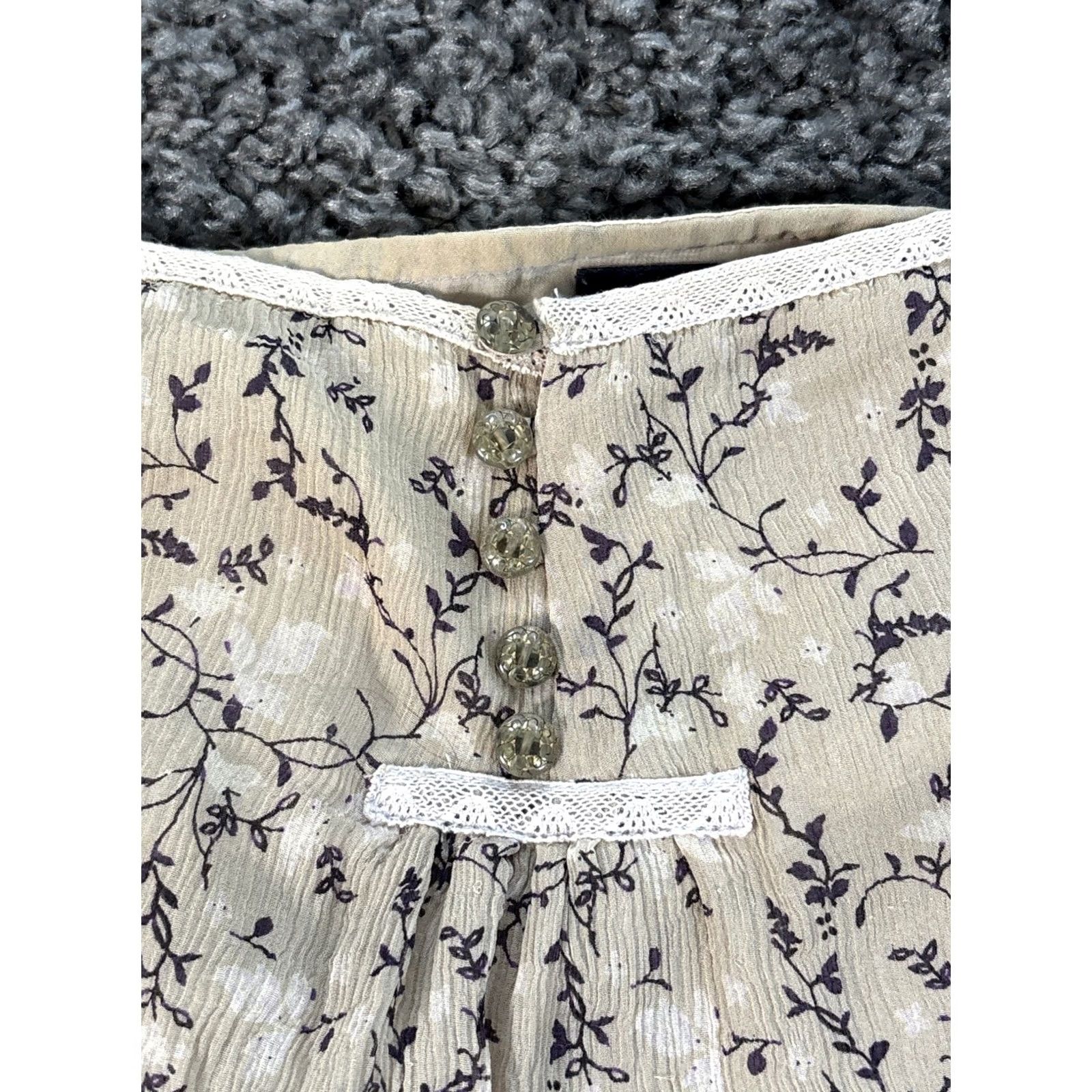 Gap Gap Camisole Tank Womens Medium M Brown Floral Button Prairie Y2K Size M / US 6-8 / IT 42-44 - 4 Thumbnail
