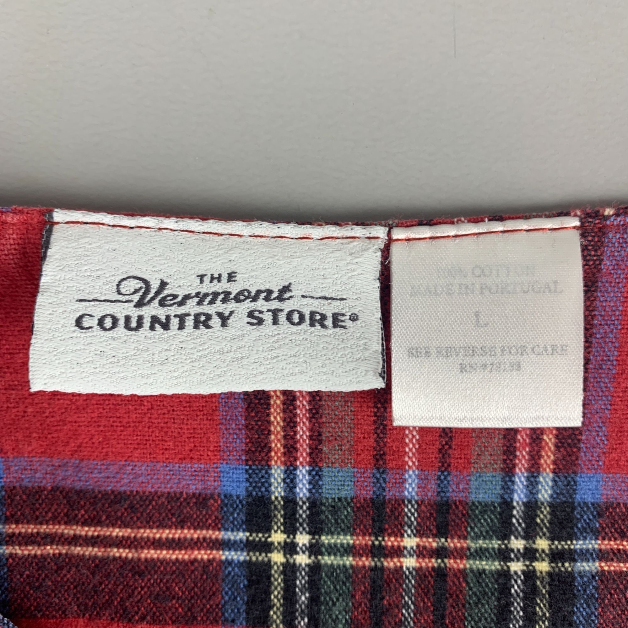 Vintage Mens Red Plaid Portuguese Flannel Nightshirt Size Large Verm Size US L / EU 52-54 / 3 - 3 Thumbnail