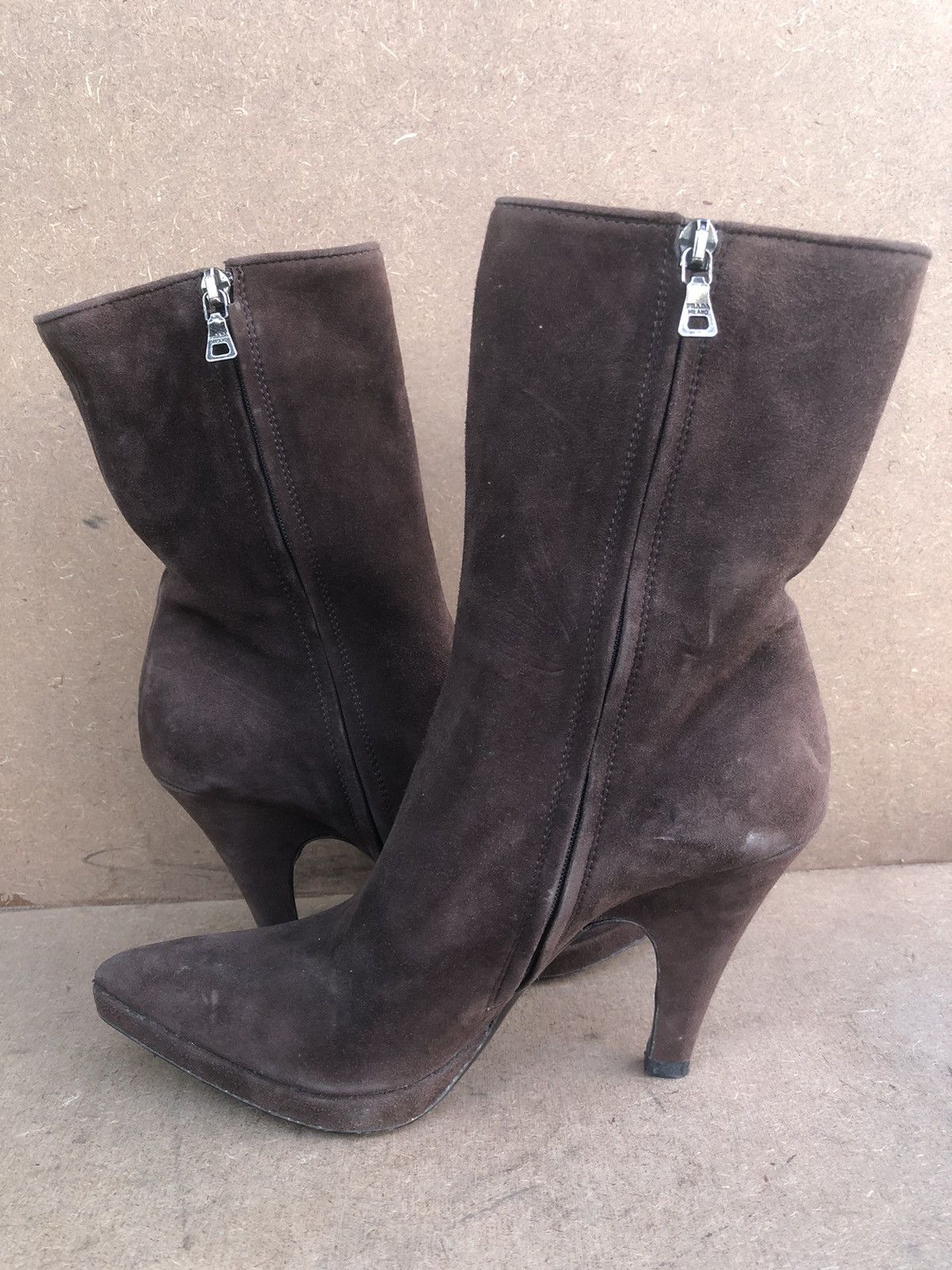 Prada Prada Brown Suede Boots Size 37.5 Size US 7.5 / IT 37.5 - 6 Thumbnail