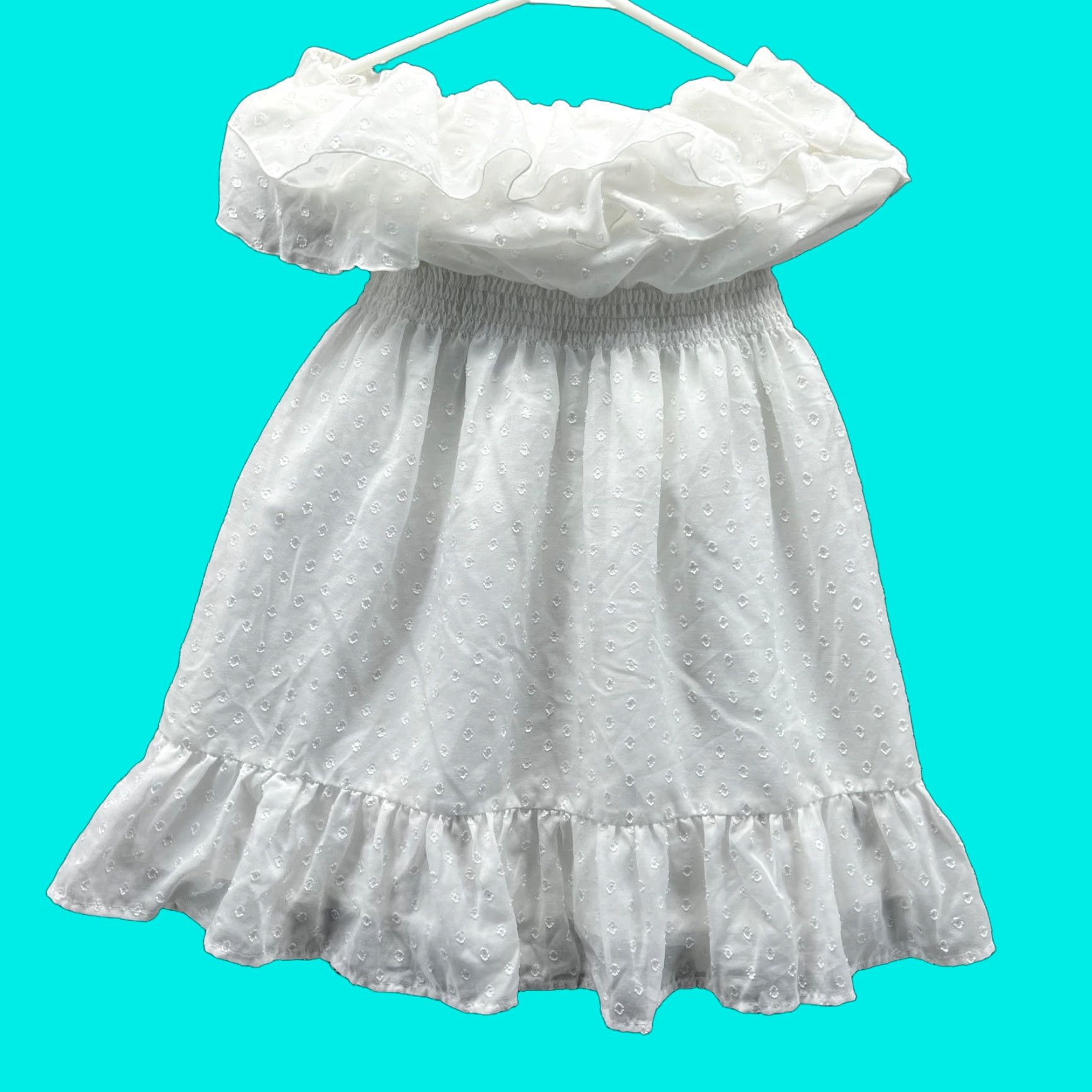 Lilly Pulitzer Lilly Pulitzer Dress Womens XS White Eyelet Lace Off Shoulder Ruffle Sundress Size XS / US 0-2 / IT 36-38 - 1 Thumbnail