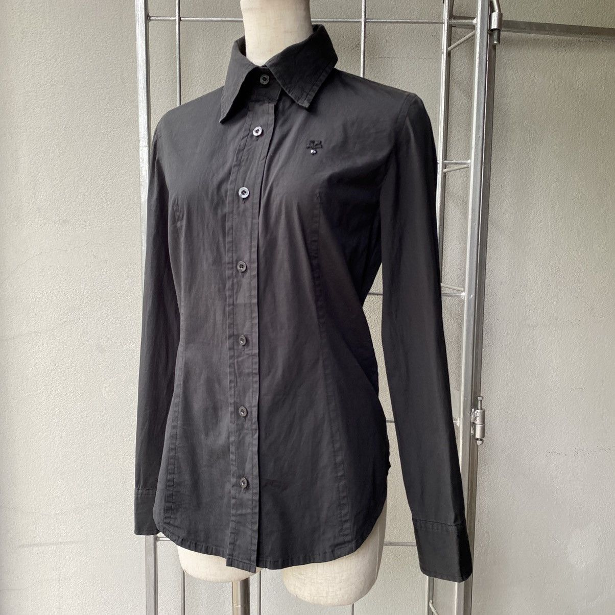 Courreges Courreges Black Fitted Elegant Collar Shirt Size XS / US 0-2 / IT 36-38 - 1 Thumbnail