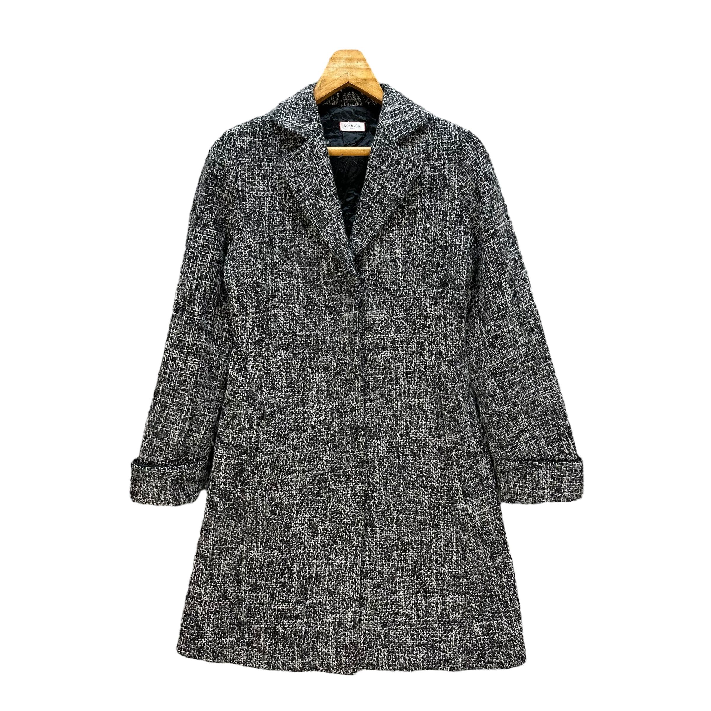 MAX&Co. MAX & CO active Tweed Long Coat Jacket #A53-1222 Size XS / US 0-2 / IT 36-38 - 1 Thumbnail