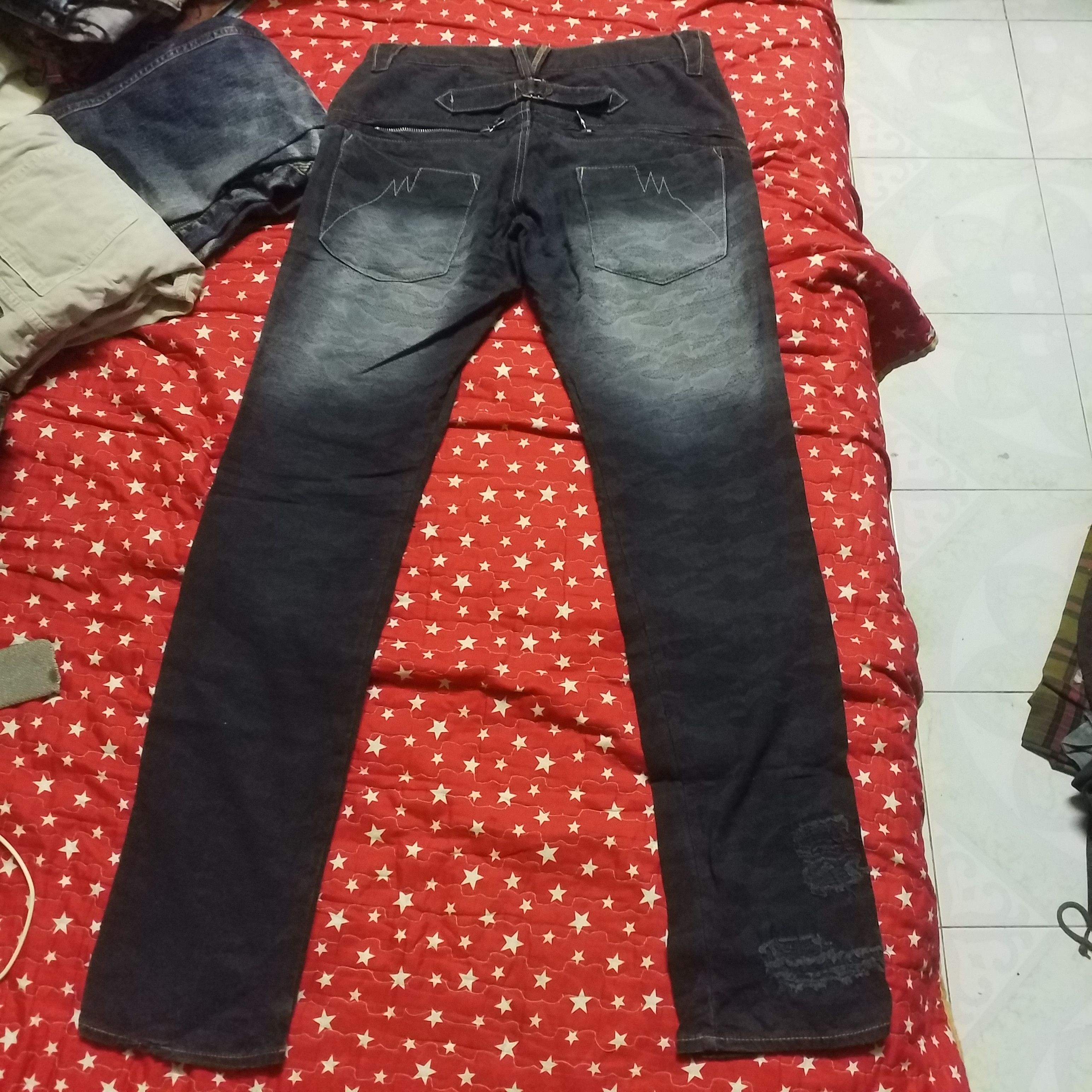Other PPFM DISTRESS STYLE JEANS MULTIPOCKET BUCKLE BACK Size 32" / US 10 / IT 46 - 5 Thumbnail