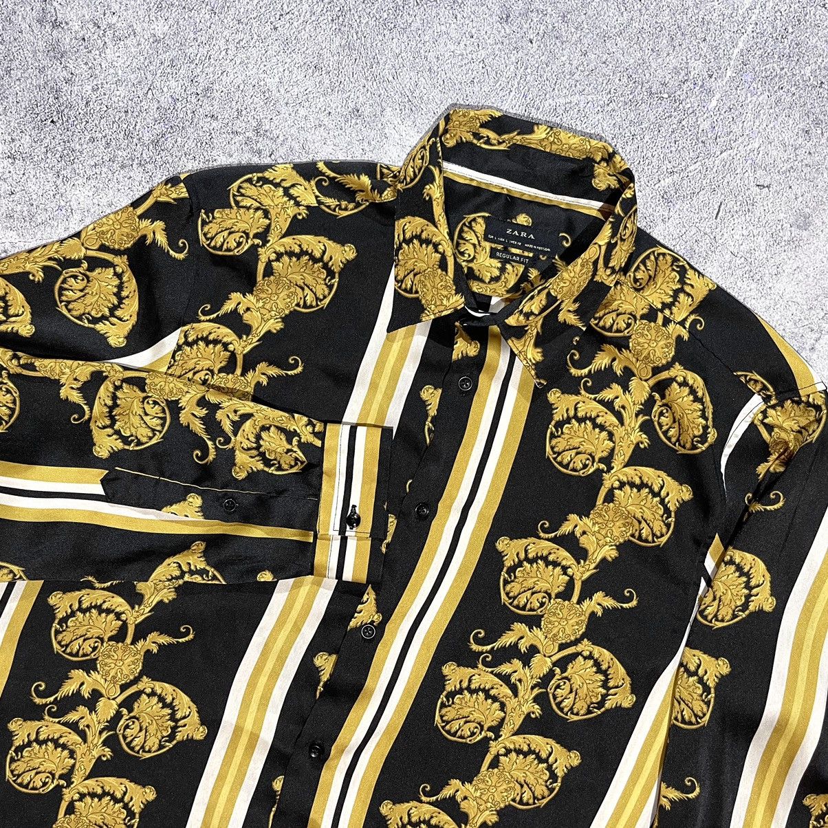 Versace × Vintage × Zara ❤️‍🔥 Vintage Versace Style ZARA Premium Shirt Medusa Size M - L Size US L / EU 52-54 / 3 - 2 Thumbnail