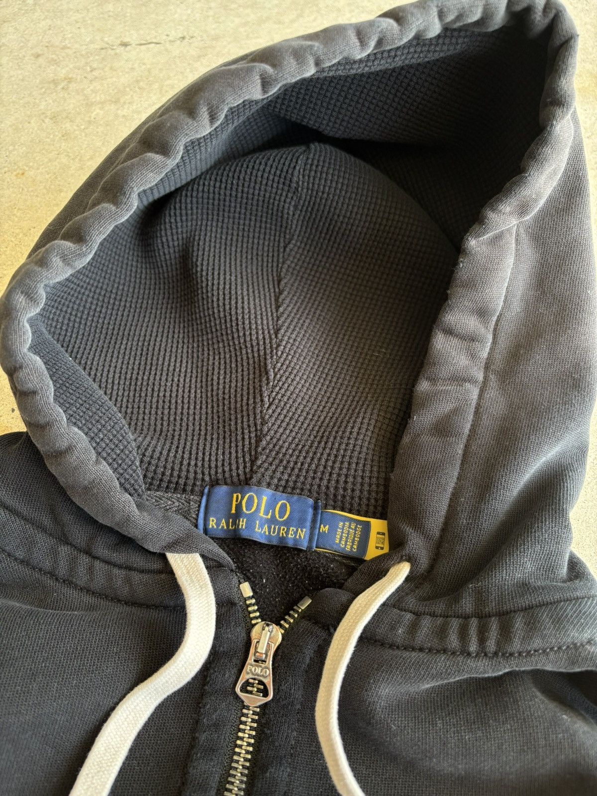 Polo Ralph Lauren Y2K Polo Ralph Lauren Black Distressed Thermal Lined Hoodie Size US M / EU 48-50 / 2 - 8 Thumbnail