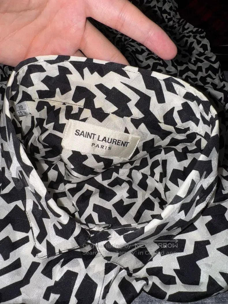 Saint Laurent Paris Saint Laurent Paris size 39 Mulberry Silk Black and White Size US S / EU 44-46 / 1 - 5 Thumbnail
