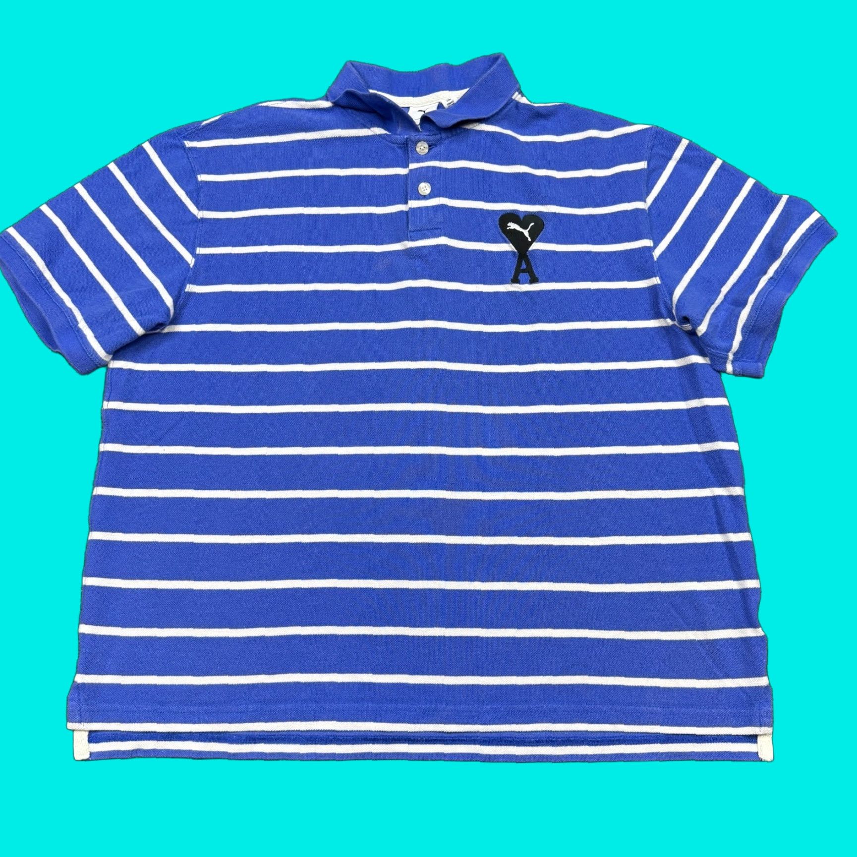Puma PUMA Golf Polo Shirt Mens L Blue Striped Short Sleeve Polo Shirt Casual Sportswear Shirt Golf Shirt Mens Size US L / EU 52-54 / 3 - 1 Thumbnail