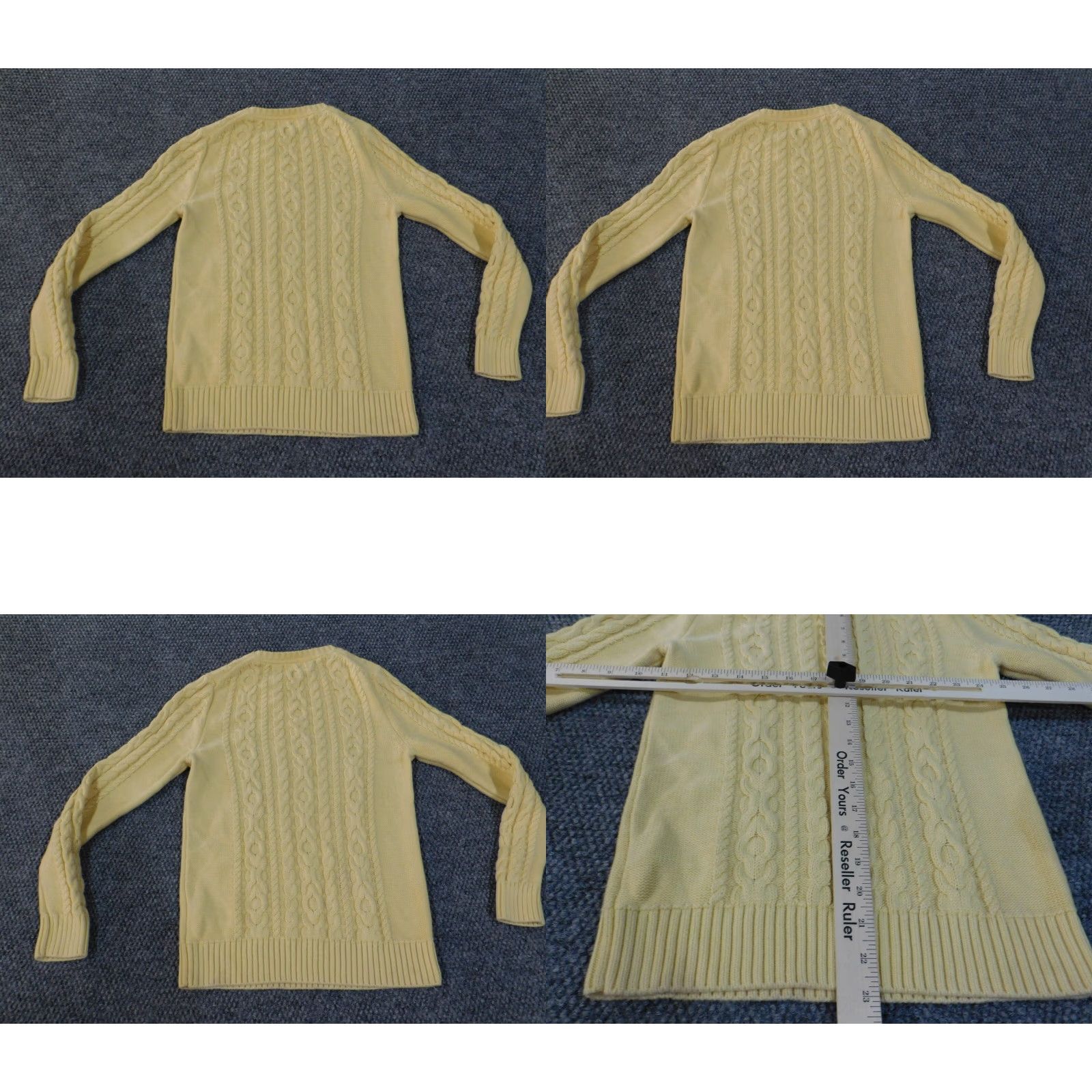Vintage L.L. Bean Sweater Womens XS Yellow Pullover Crew Neck Cotton Knit Stretch Regular Sleeve Size XS / US 0-2 / IT 36-38 - 8 Thumbnail