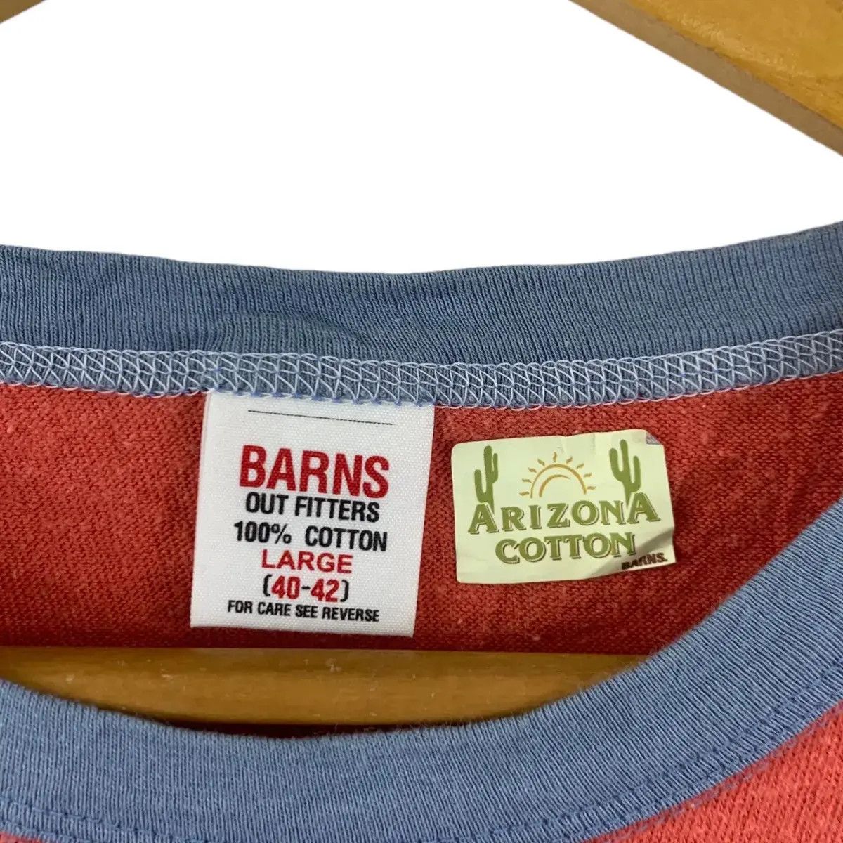 BARNS OUTFITTERS Vintage BARNS OUTFITTERS x ARIZONA COTTON Ringer Tee Shirt Size US L / EU 52-54 / 3 - 4 Thumbnail