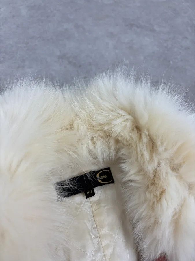 Roberto Cavalli AW2006 Cavalli White Fur Beige Leather Vest Size M / US 6-8 / IT 42-44 - 5 Thumbnail