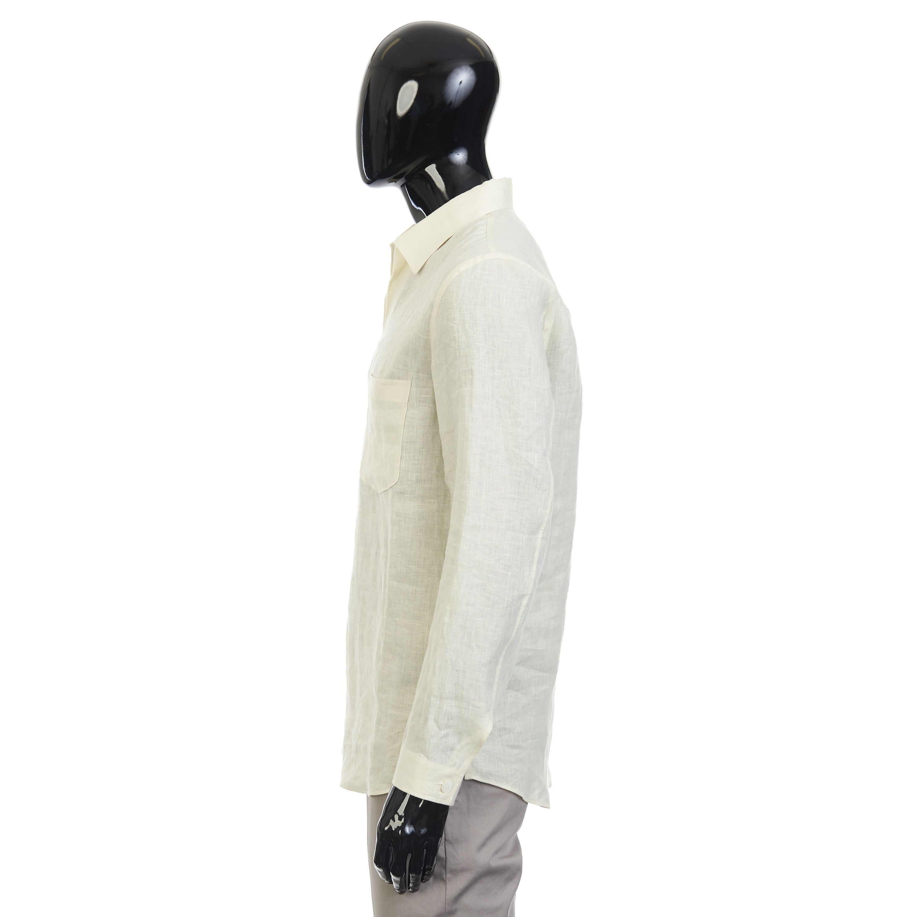 Ermenegildo Zegna Light Yellow Oasi Lino Polo Shirt with Vareuse Collar Size US S / EU 44-46 / 1 - 3 Thumbnail