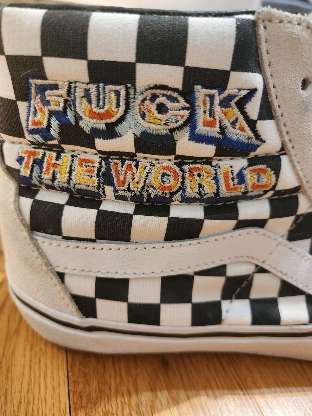 Vans SUPREME x VANS Sk8-Hi F**k The World - Beige 2019 SZ 10 Size US 10 / EU 43 - 2 Thumbnail