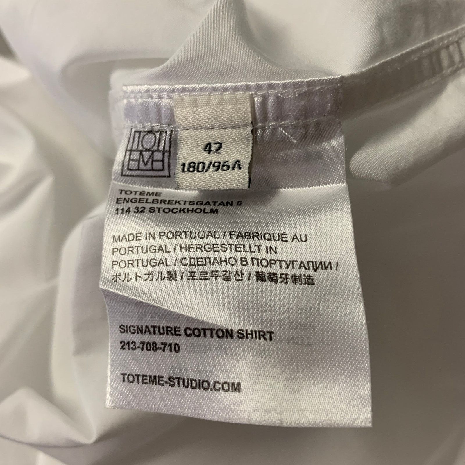 Toteme TOTEME Size 10 White Cotton Shirt Size L / US 10 / IT 46 - 6 Thumbnail