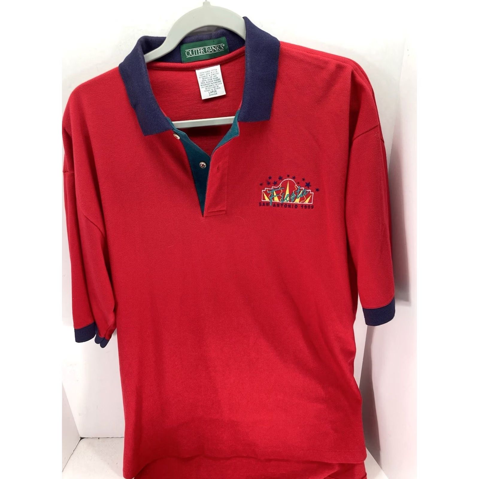 Cutter & Buck VINTAGE Cutter & Buck Fiesta San Antonio 1999 Polo Shirt Men Large Red Short Sleeve VTG Size US L / EU 52-54 / 3 - 2 Thumbnail
