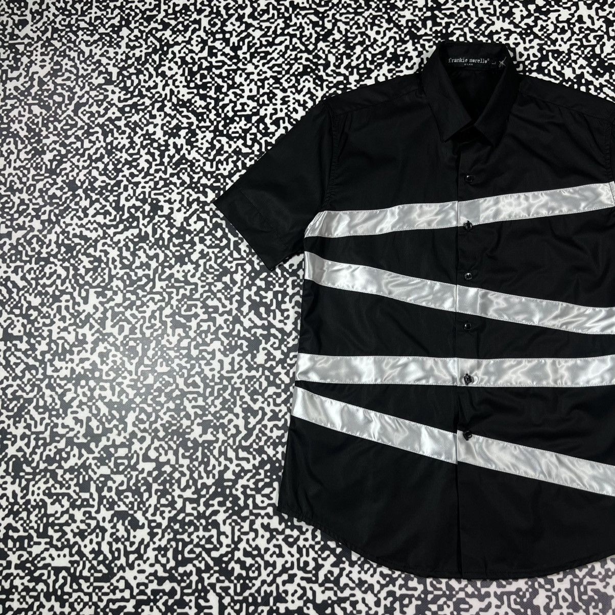Frankie Morello Vintage Y2K Frankie Morello Striped Jail Style Luxury Shirt Size US L / EU 52-54 / 3 - 5 Thumbnail