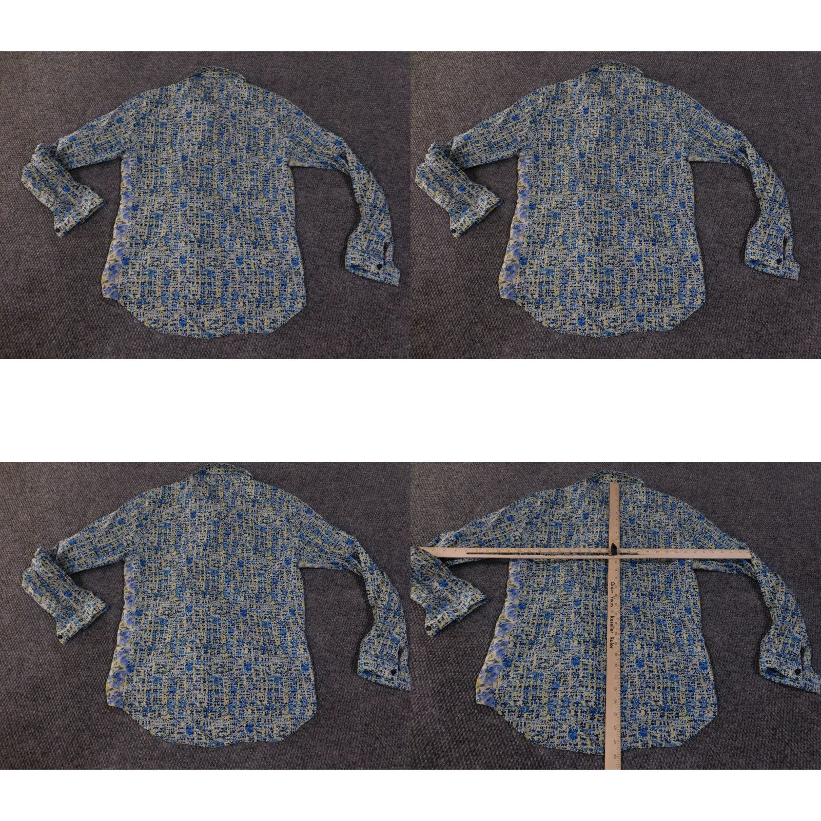 Zara Zara Shirt Mens Large Blue Yellow Floral Slim Fit Casual Button Front Size US L / EU 52-54 / 3 - 8 Thumbnail