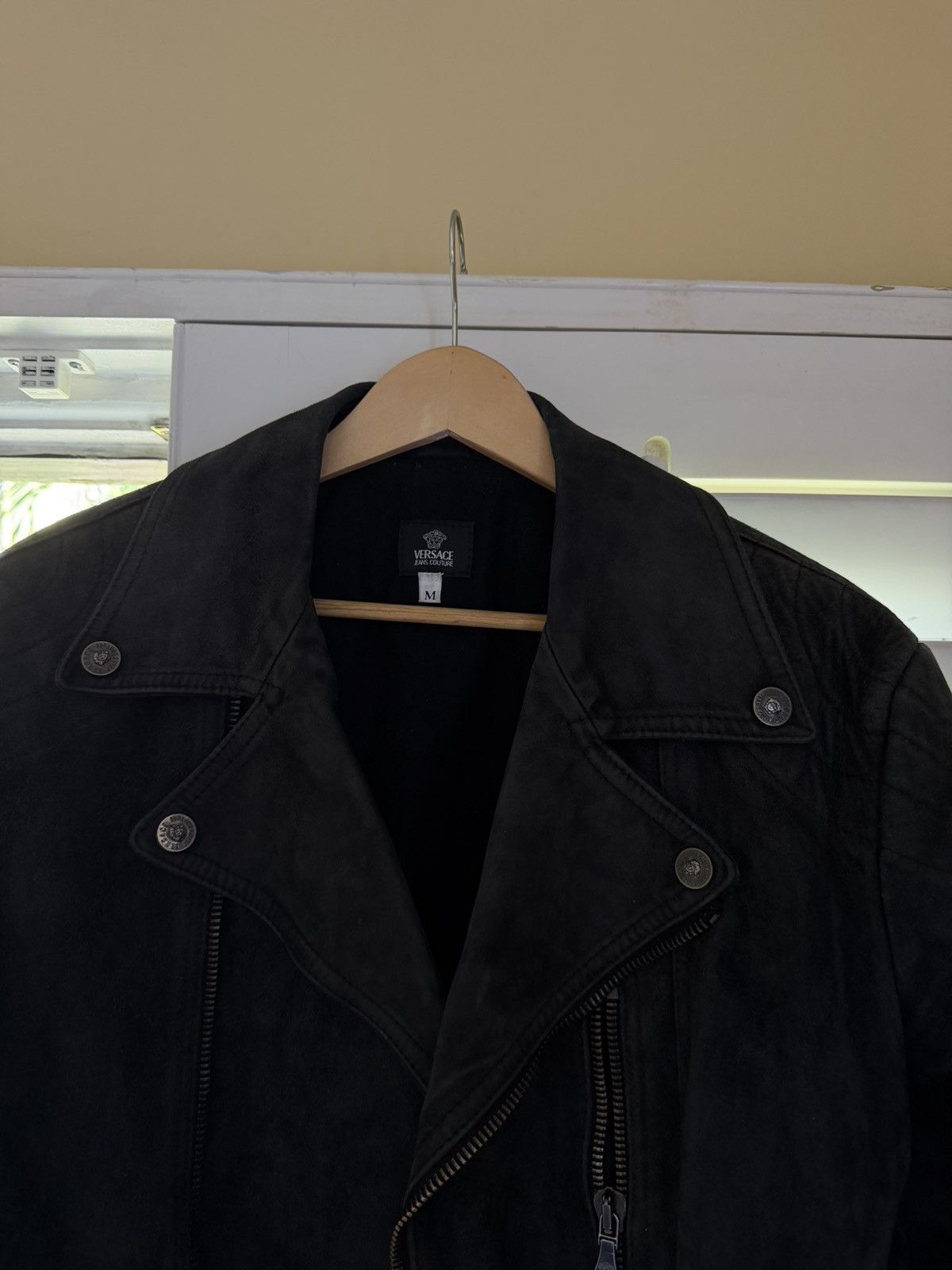 Versace Archive Versace dark green suede biker leather jacket medium Size US M / EU 48-50 / 2 - 3 Thumbnail