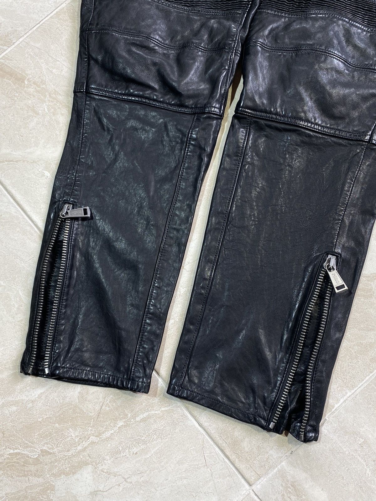 Polo Ralph Lauren Polo Ralph Lauren Women’s Leather Biker Pants Avant Garde Size 34" / US 12 / IT 48 - 20 Thumbnail