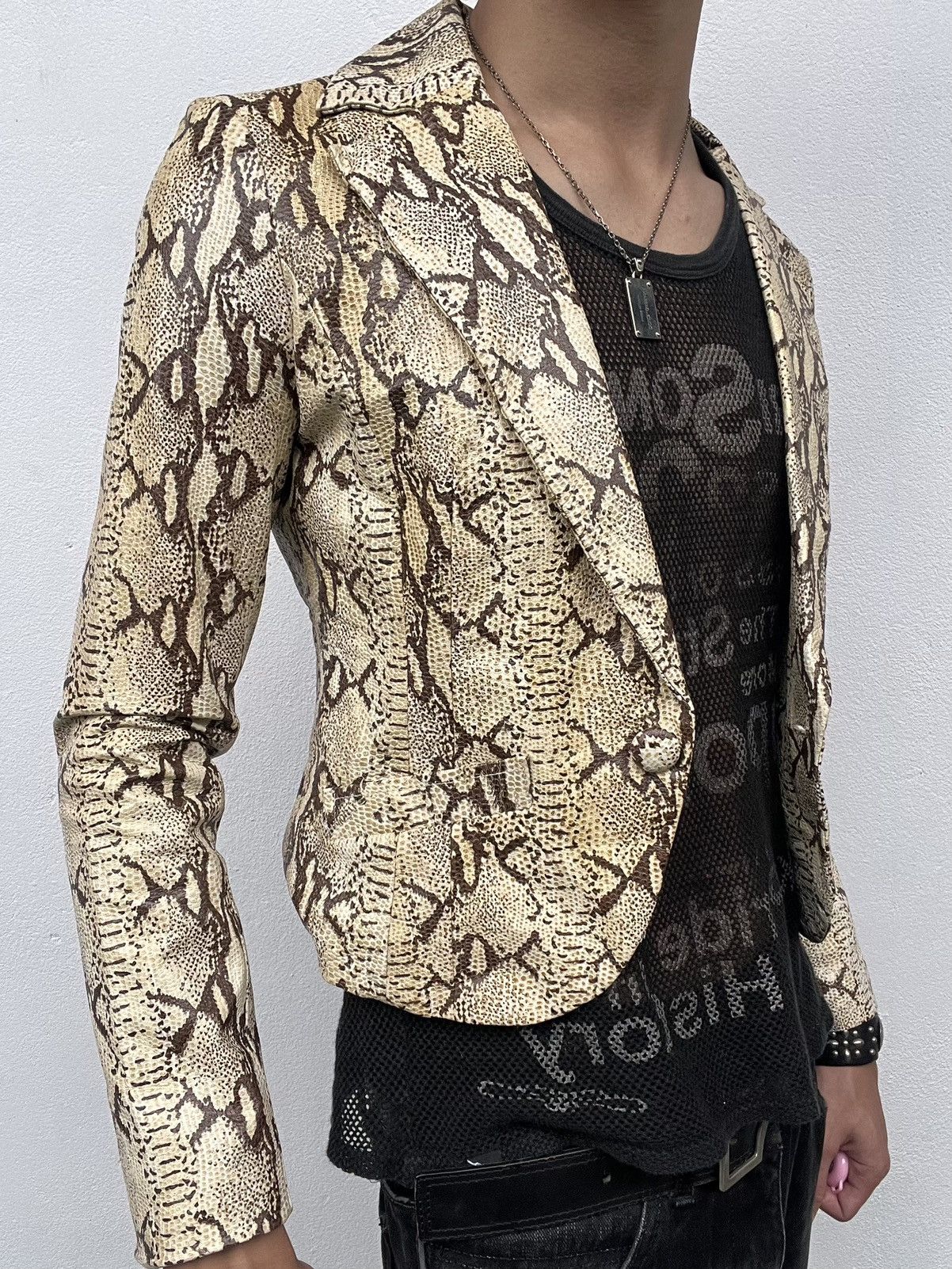 Japanese Brand Grand Table Snake Skin Leather Jacket Size US XS / EU 42 / 0 - 2 Thumbnail